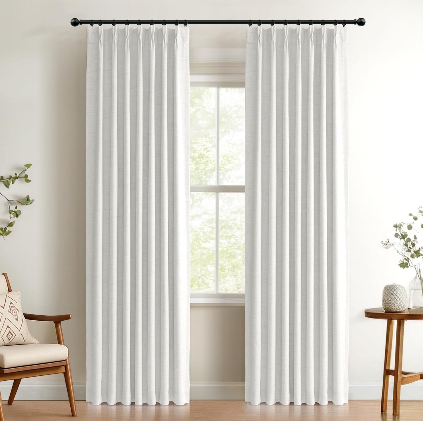Blackout Linen Curtains 2-Pack, 90"
