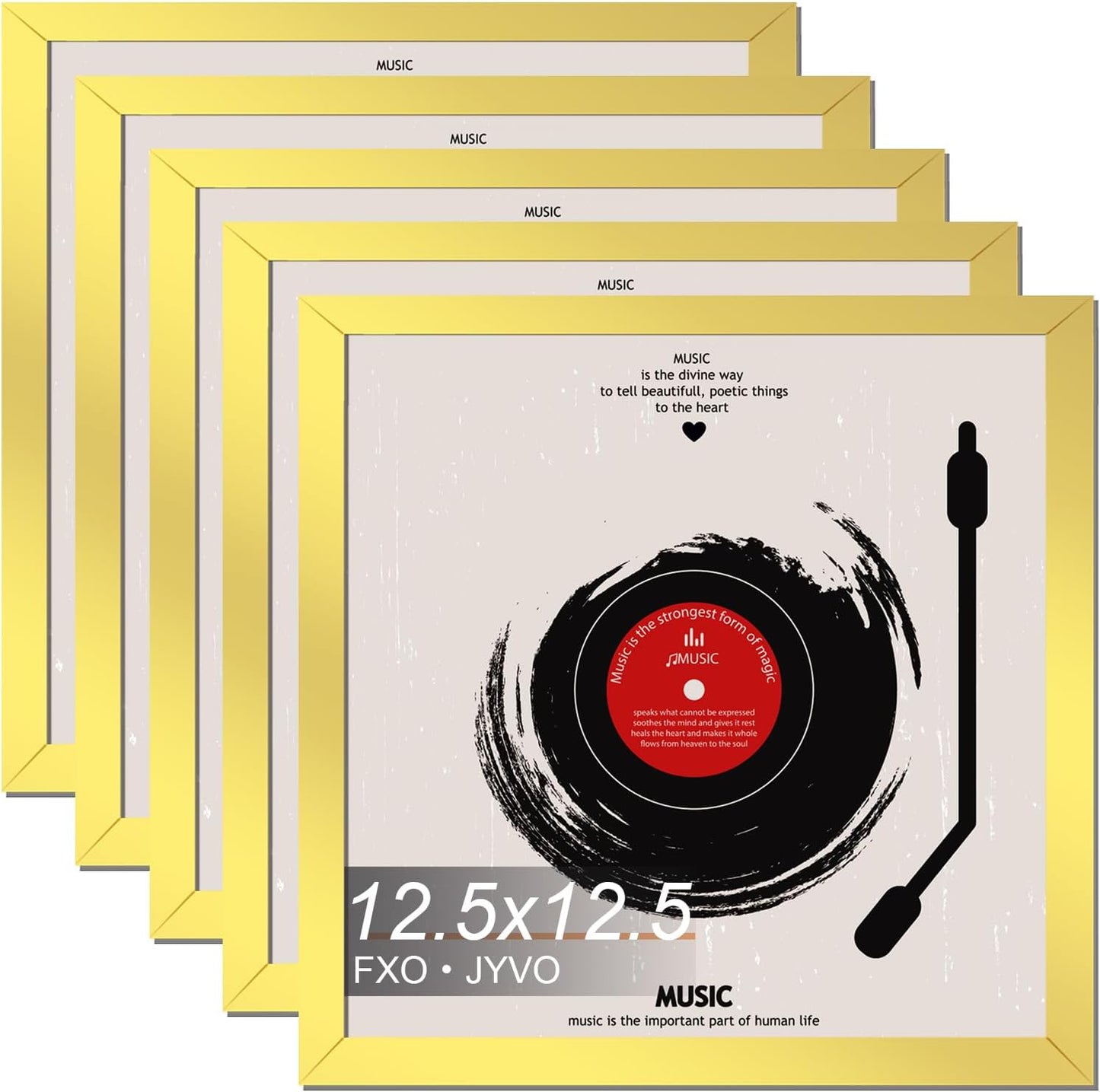 4-Pack 12.5" White Vinyl Record Frames