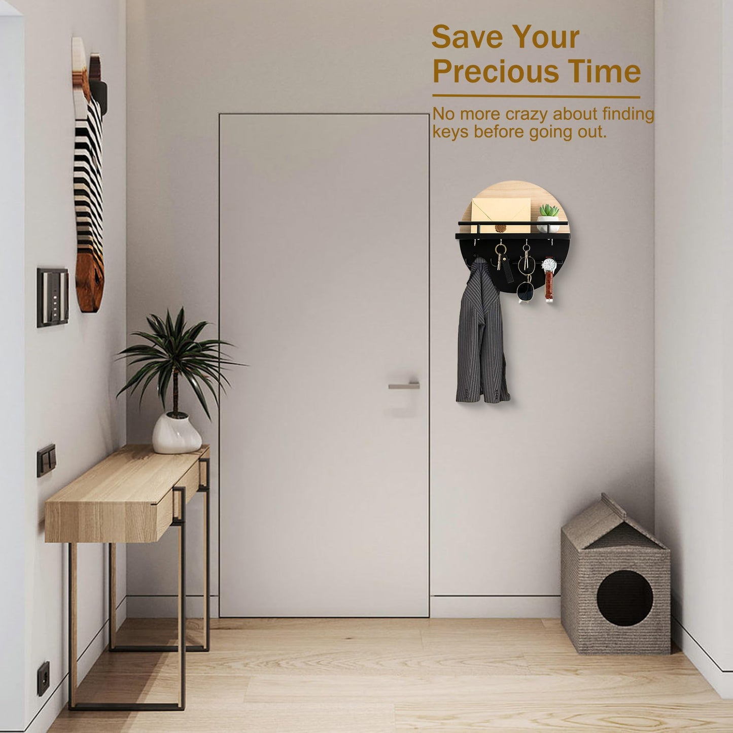 Wall Key & Mail Holder – Rustic