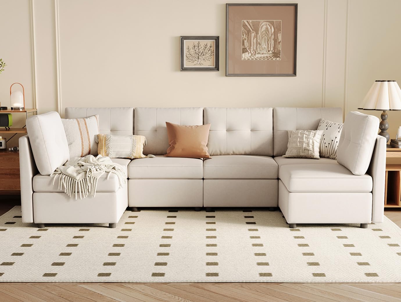 LINSY HOME Modular Sectional Sofa – Dark Gray