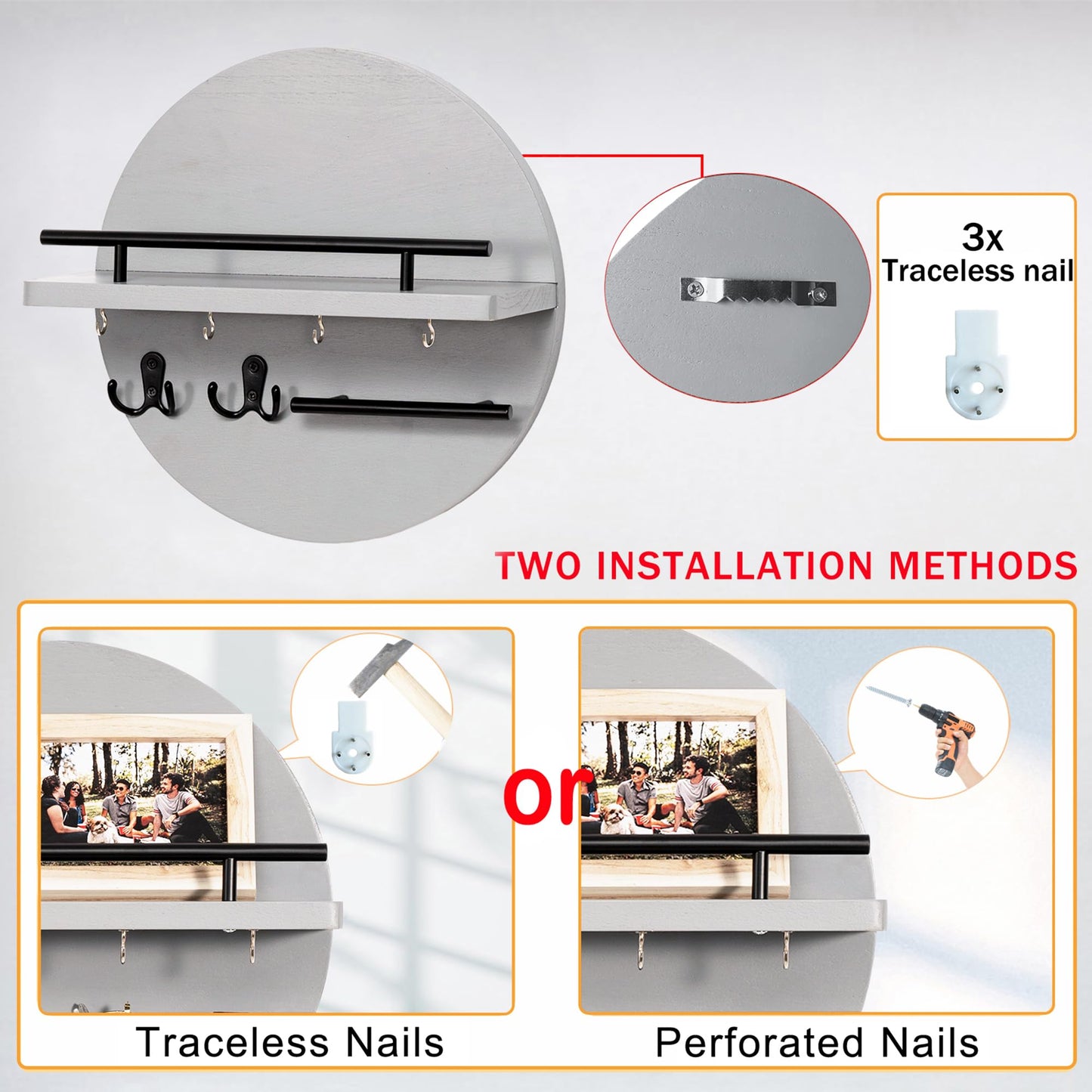 Wall Key & Mail Holder – Rustic