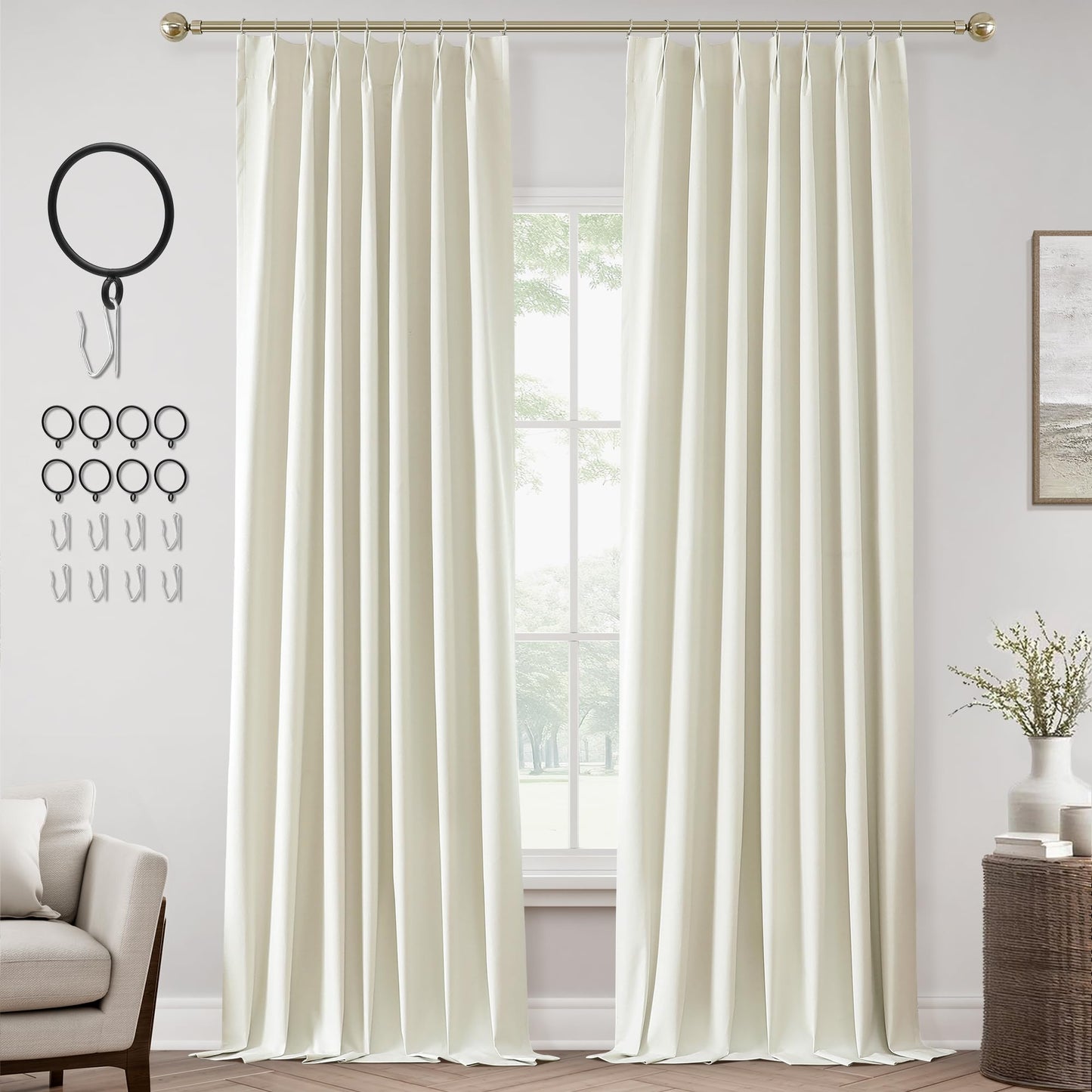 ChrisDowa Blackout Curtains 102" – 2 Panels