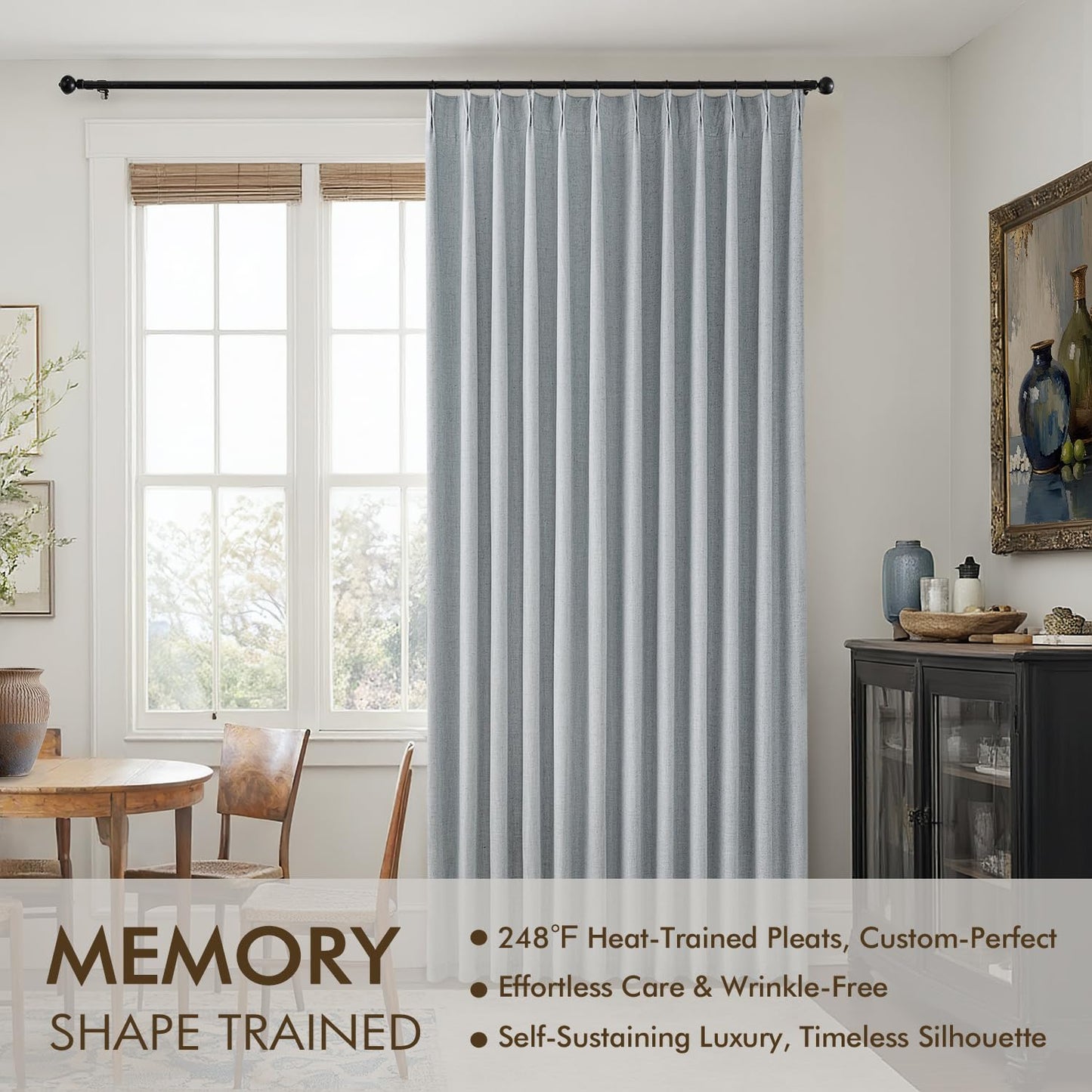 MIULEE Blackout Linen Curtains 84" – 2 Panels