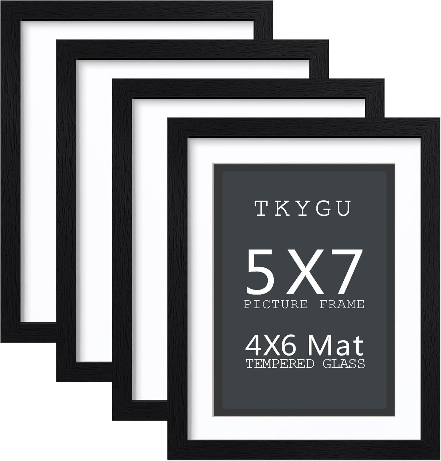 3-Pack 4x6 Black Wooden Photo Frames