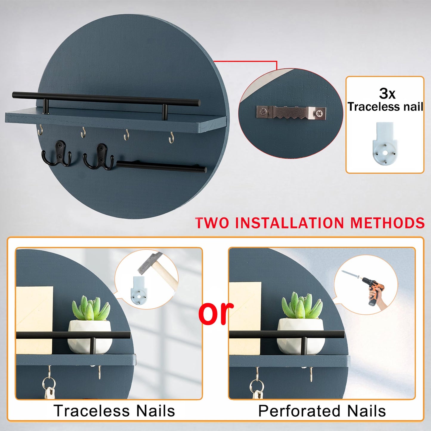 Wall Key & Mail Holder – Rustic