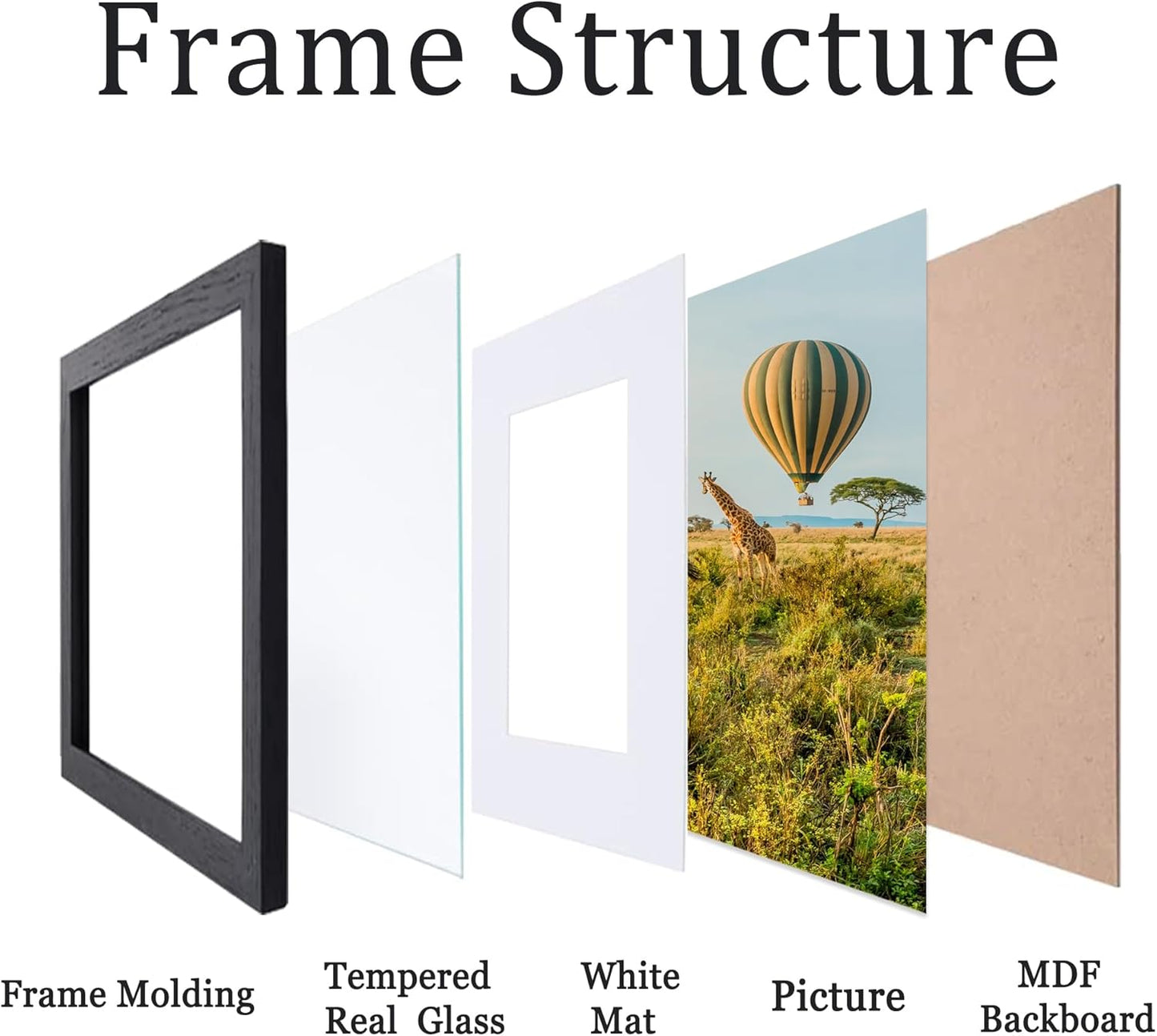 3-Pack 4x6 Black Wooden Photo Frames