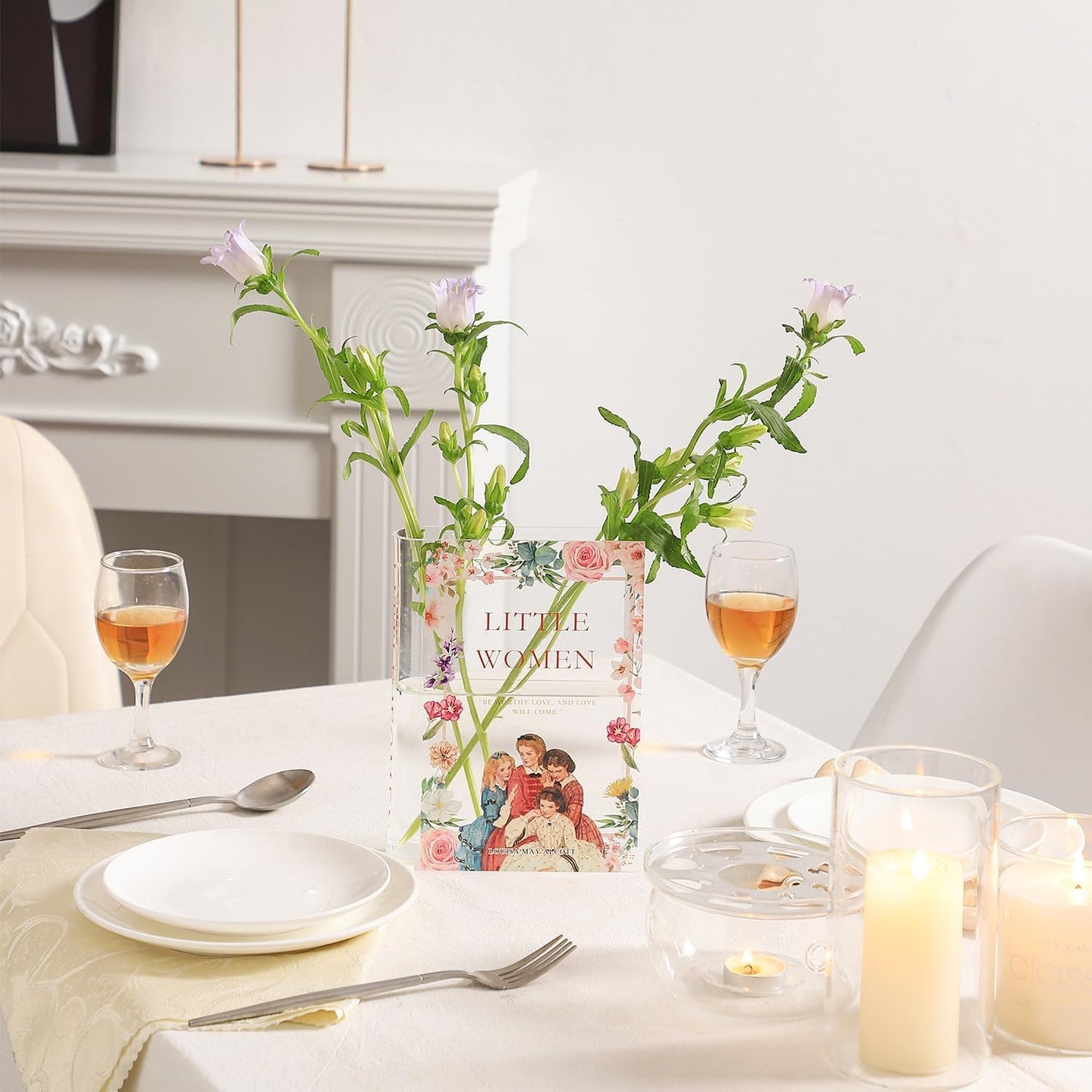 Clear 3-Piece Acrylic Book Vase Set