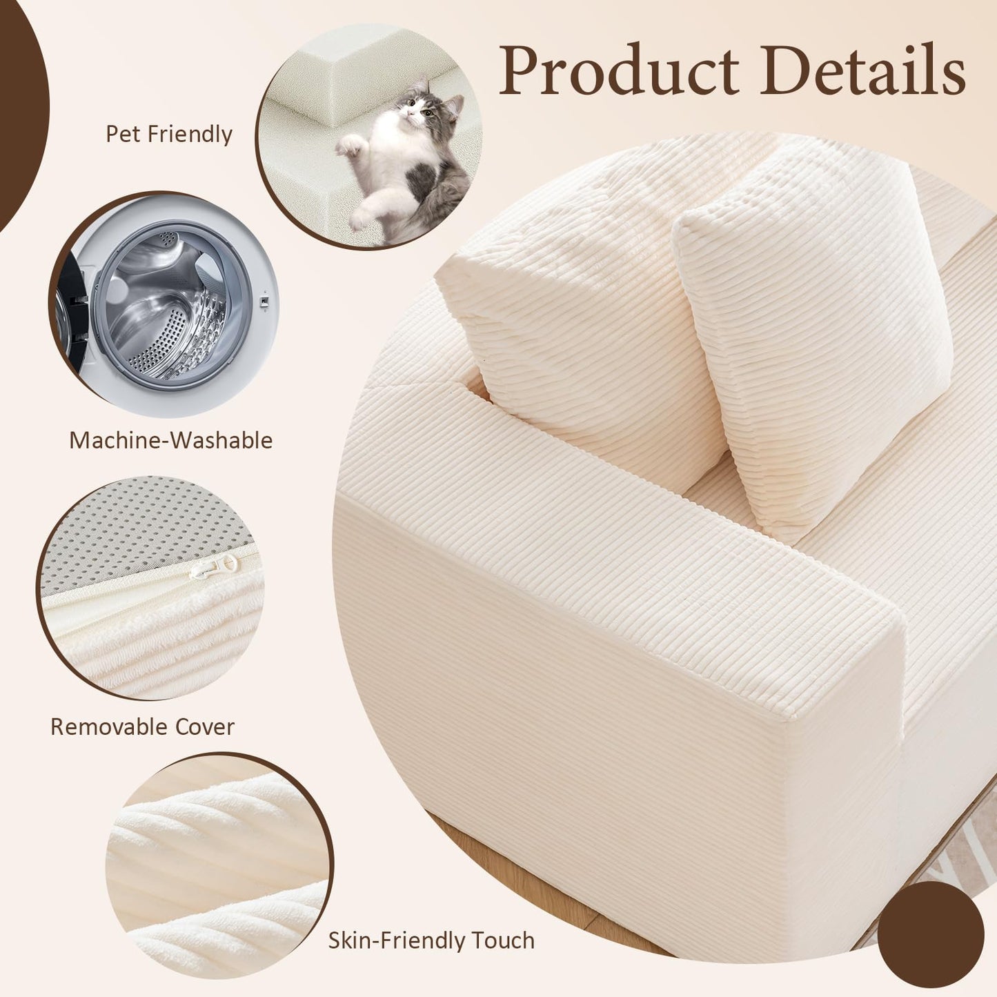 INGEROOM 108" Sectional Sofa – Dark Gray