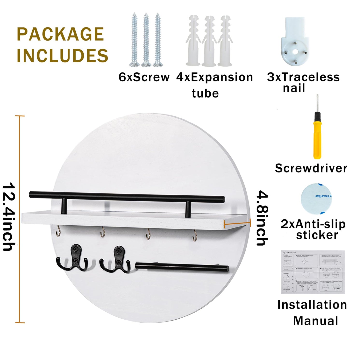 Wall Key & Mail Holder – Rustic