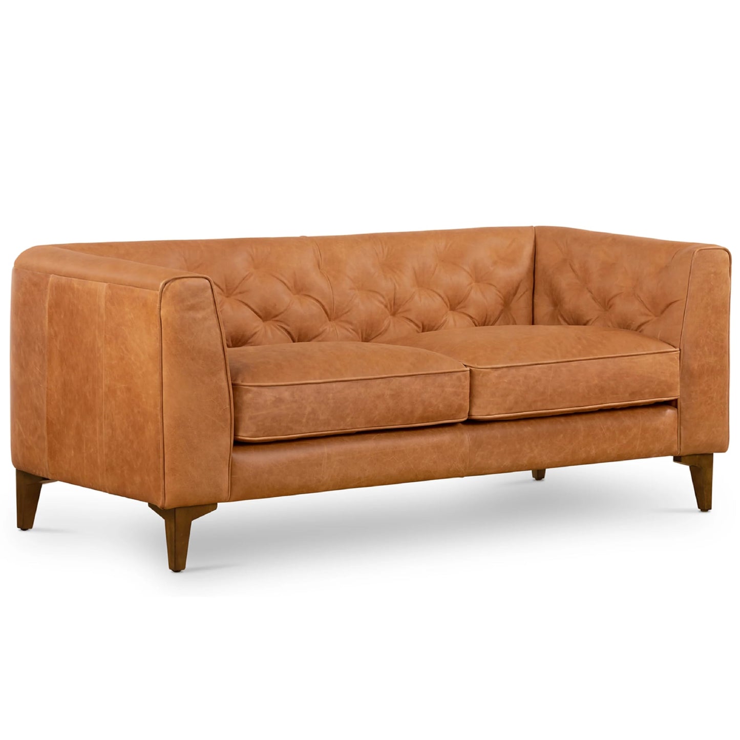 POLY & BARK 74" Leather Sofa – Cognac Tan