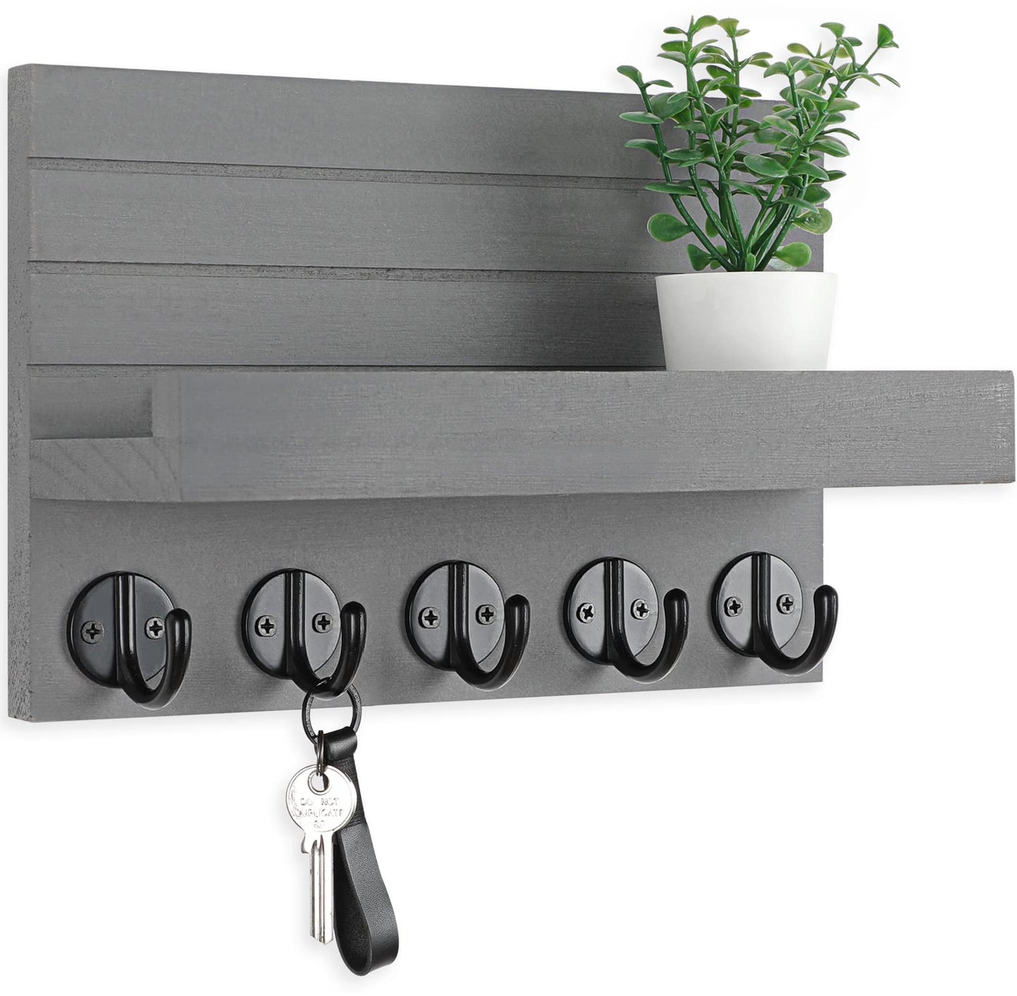 Wall Key & Mail Holder – Wood