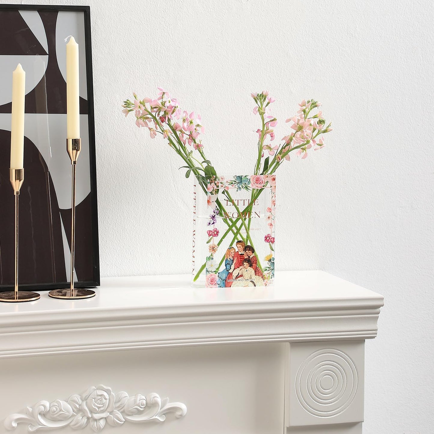 Clear 3-Piece Acrylic Book Vase Set