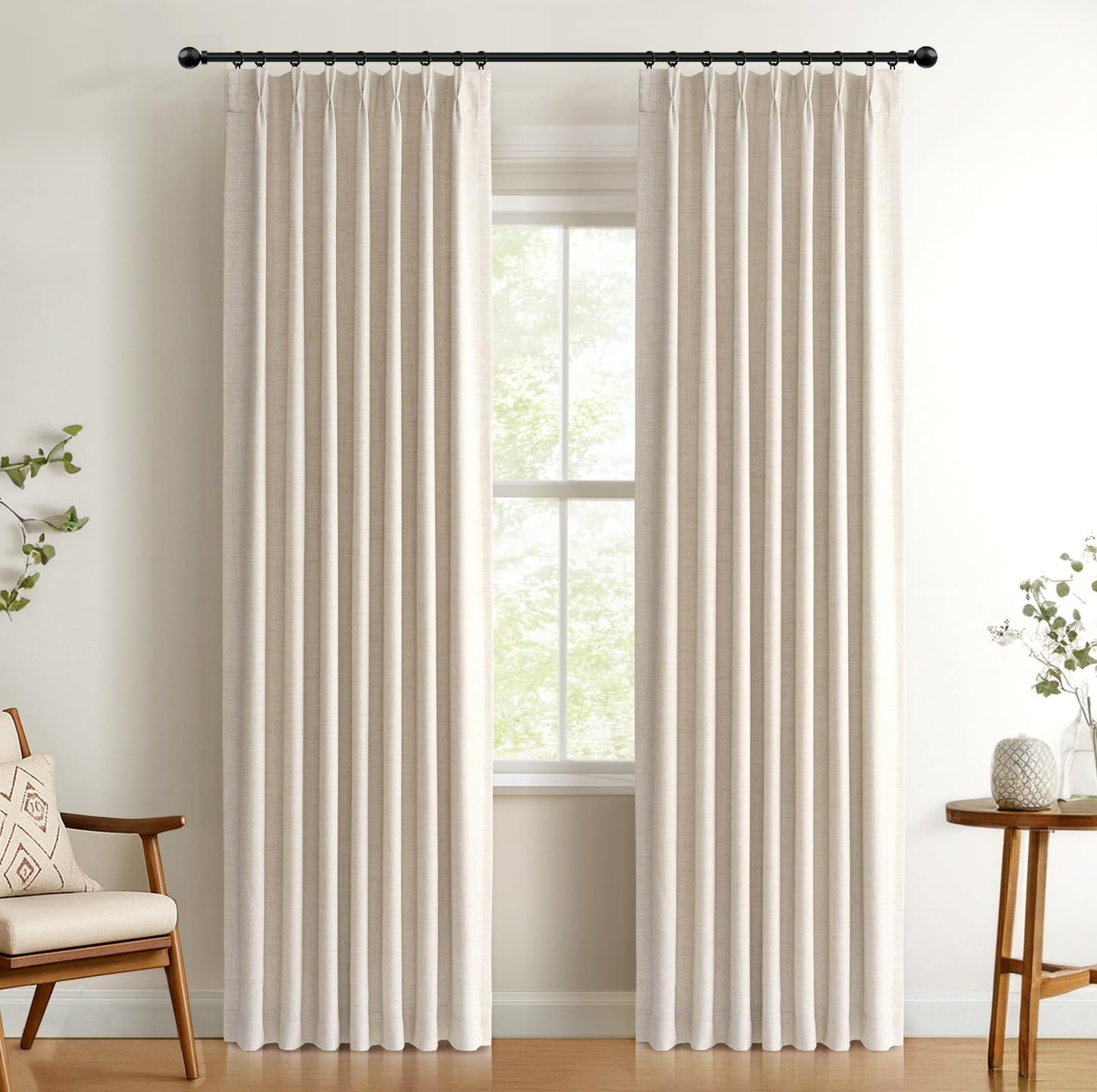 Blackout Linen Curtains 2-Pack, 90"