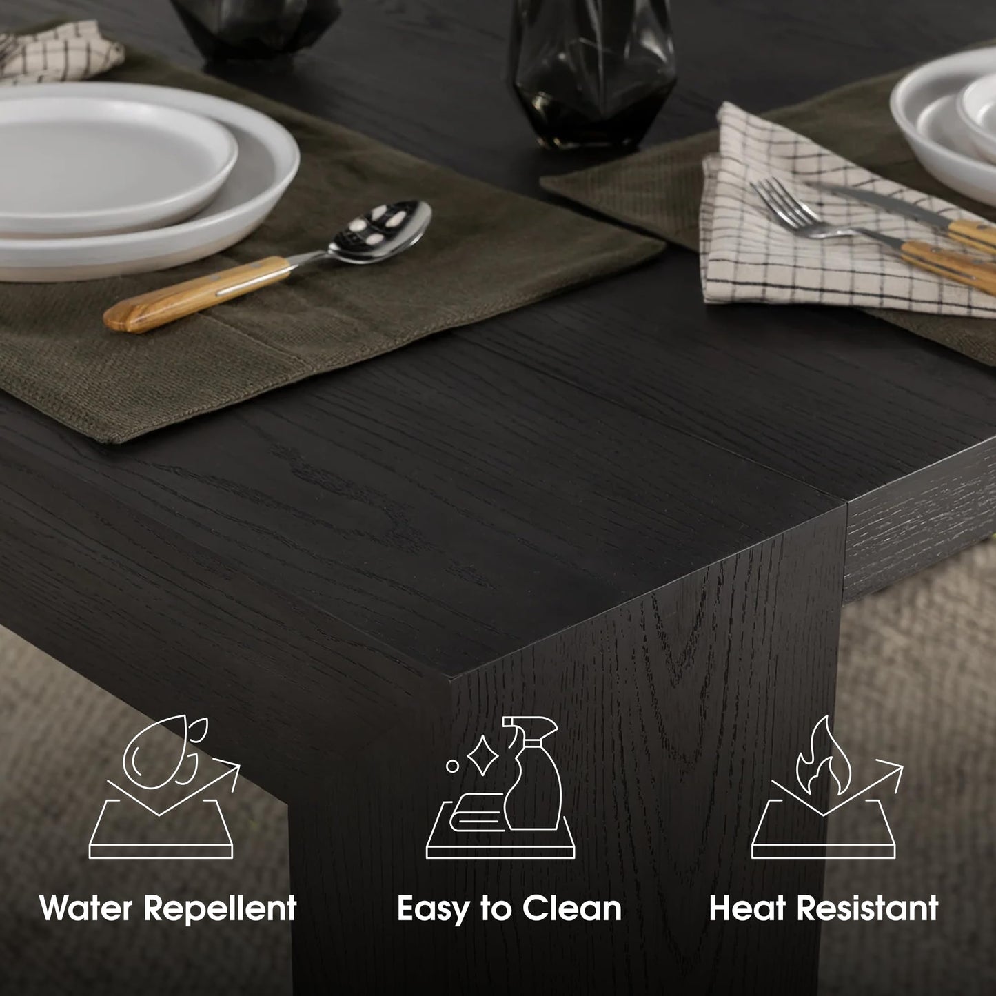 White Extendable Dining Table & Bench