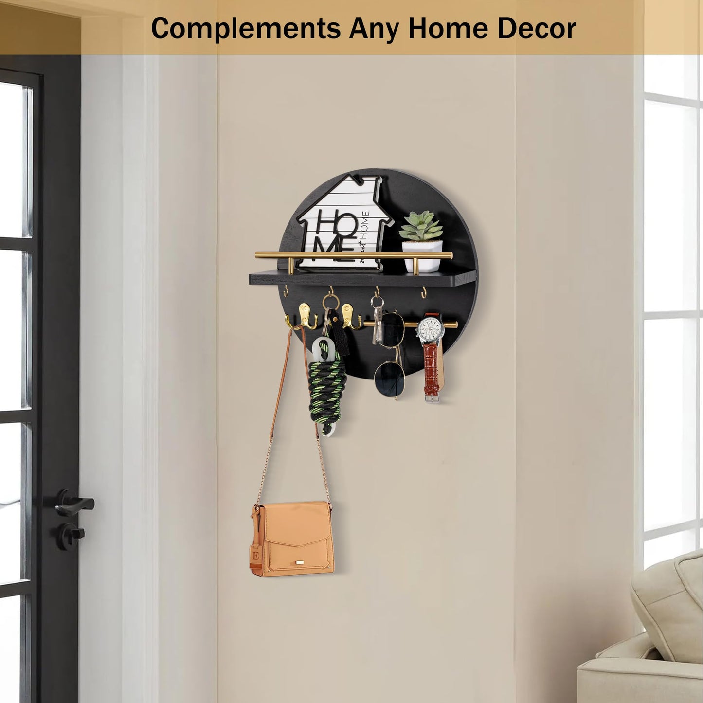 Wall Key & Mail Holder – Rustic