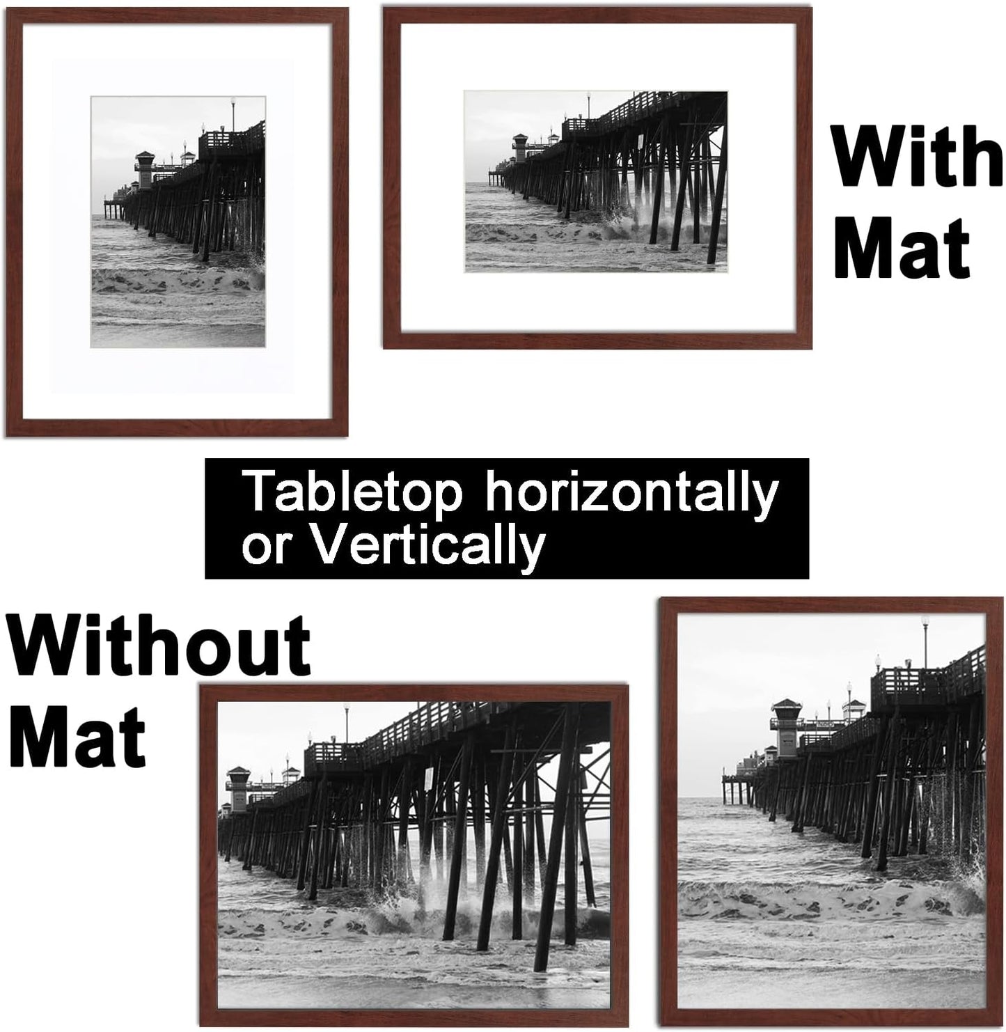 3-Pack 4x6 Black Wooden Photo Frames