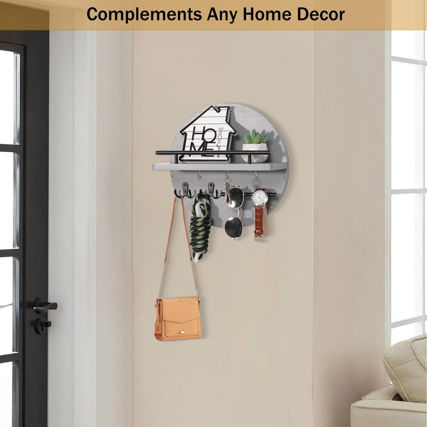 Wall Key & Mail Holder – Rustic