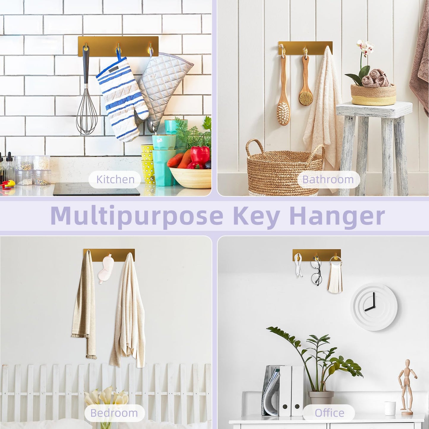 VIS'V Adhesive Wall Key Holder – Black