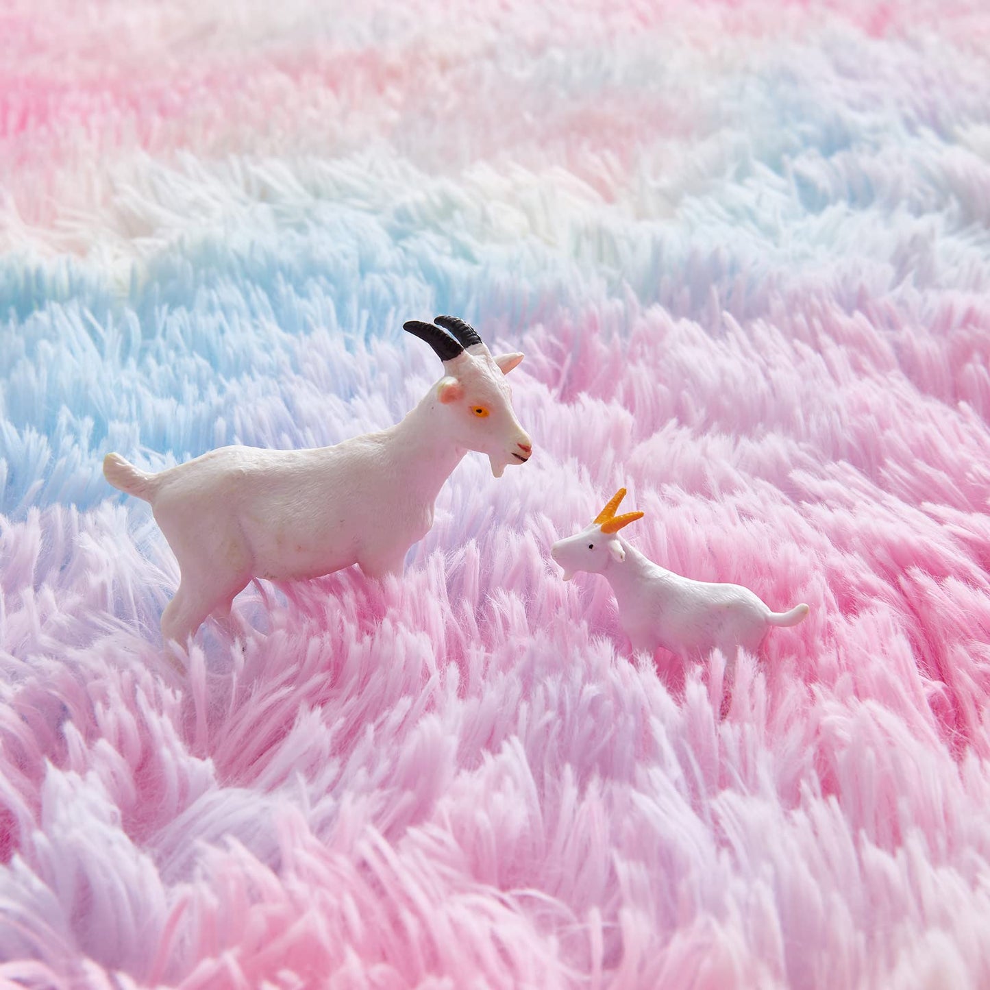 FJZFING 4x4 Light Grey Round Shag Rug