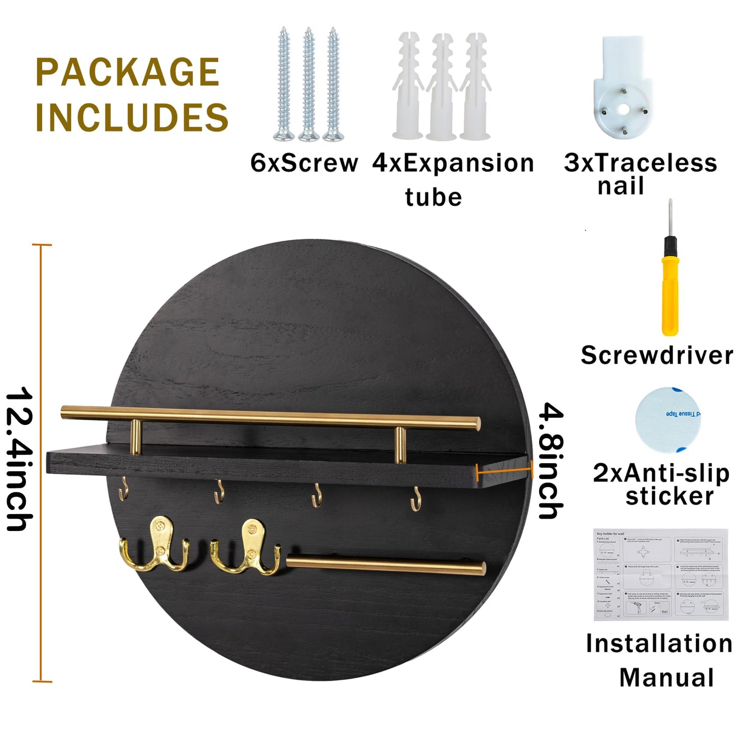 Wall Key & Mail Holder – Rustic