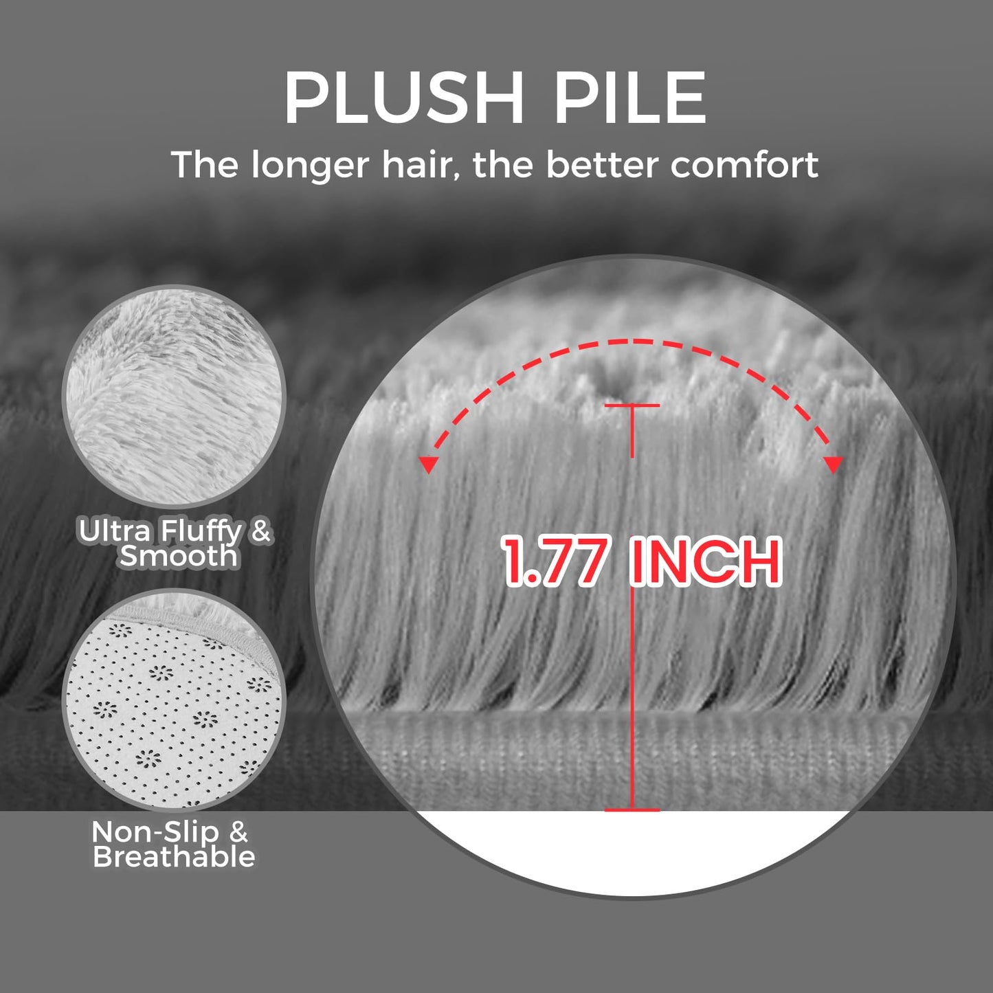 5x8 Grey Ultra-Soft Shag Rug