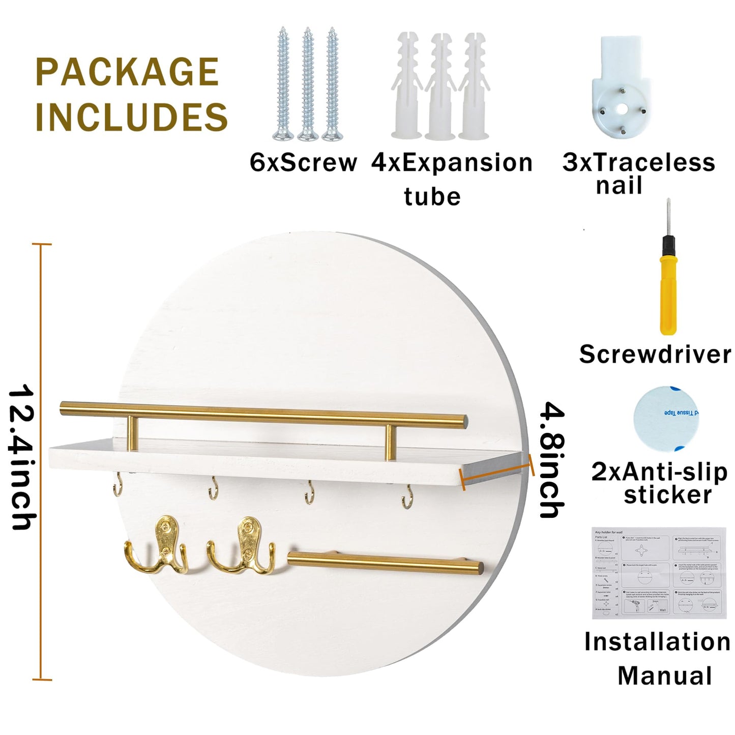 Wall Key & Mail Holder – Rustic