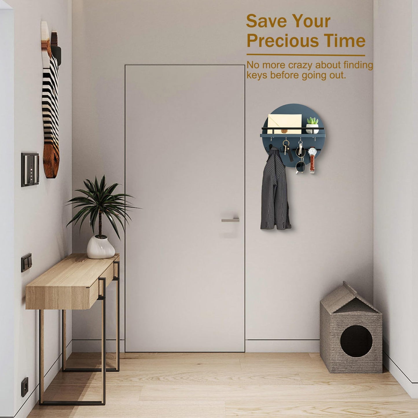 Wall Key & Mail Holder – Rustic