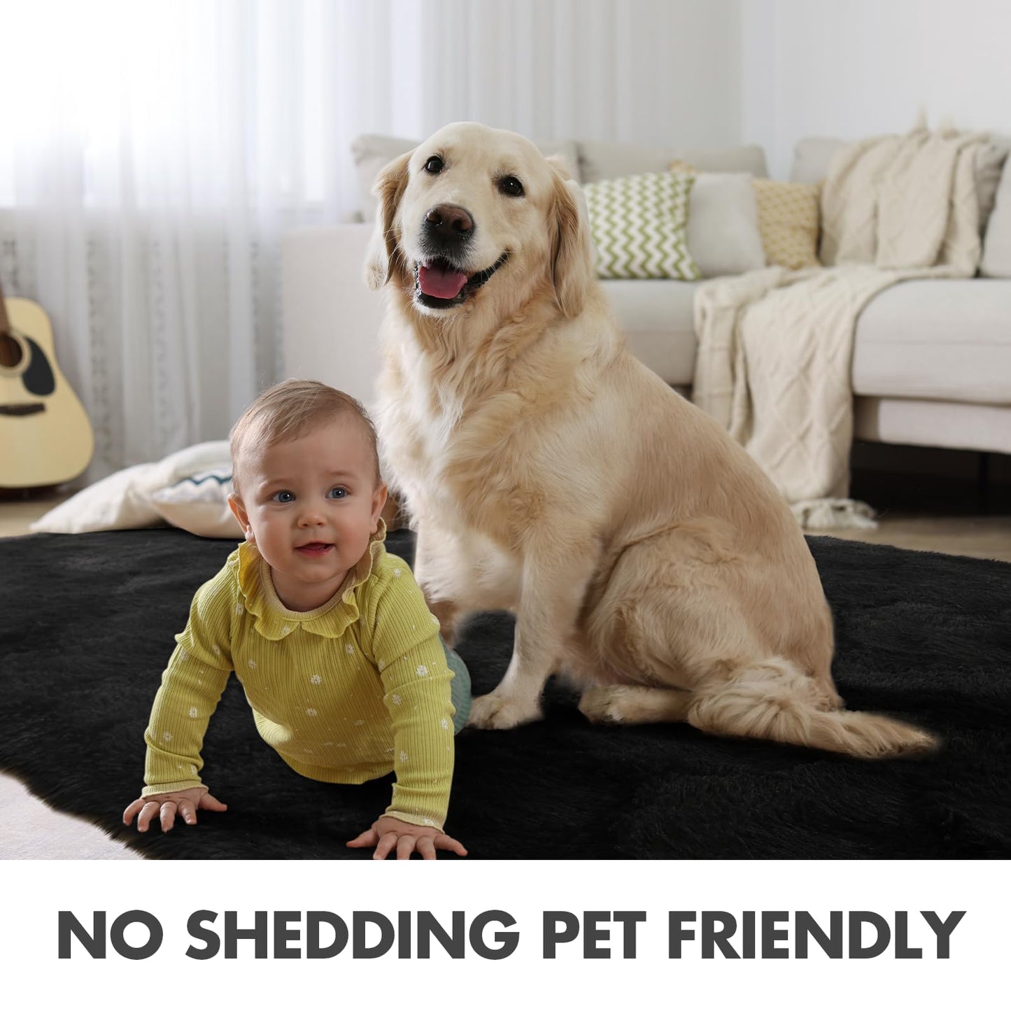 6x9 Ft Dark Grey Shag Area Rug