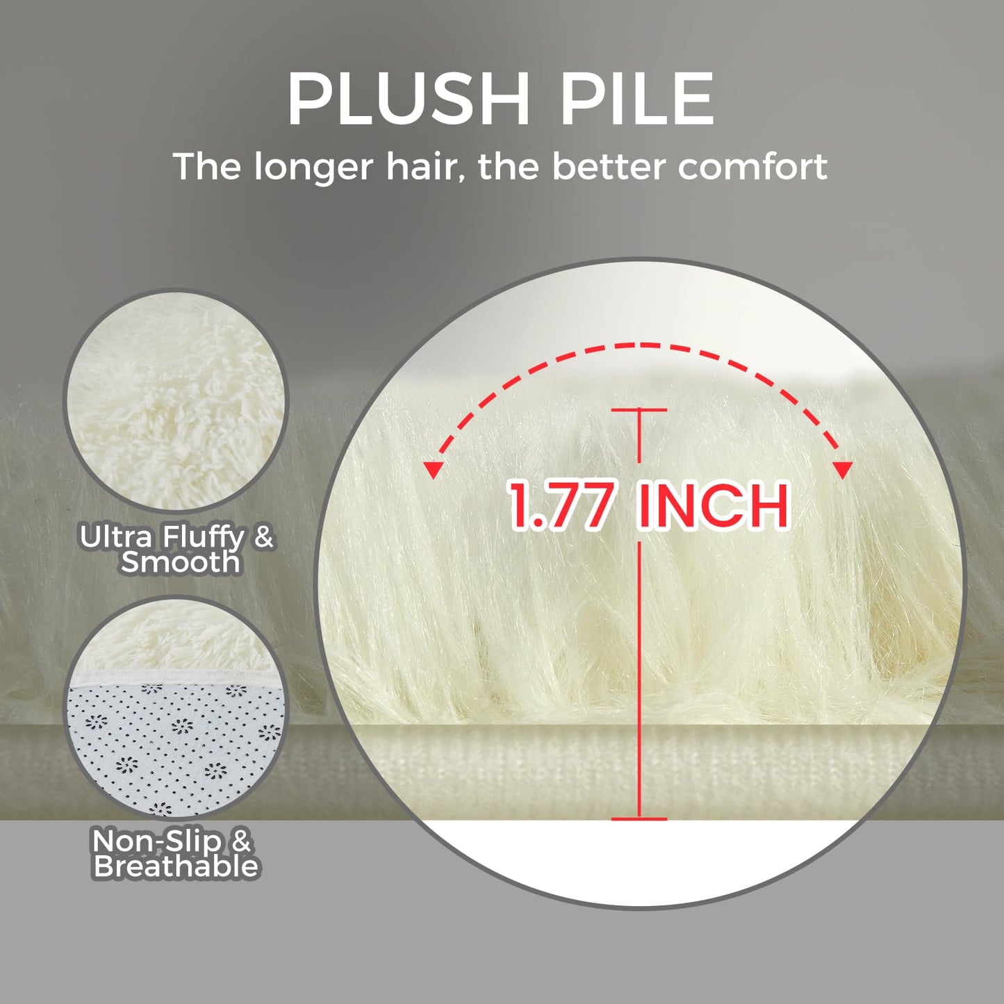 5x8 Grey Ultra-Soft Shag Rug