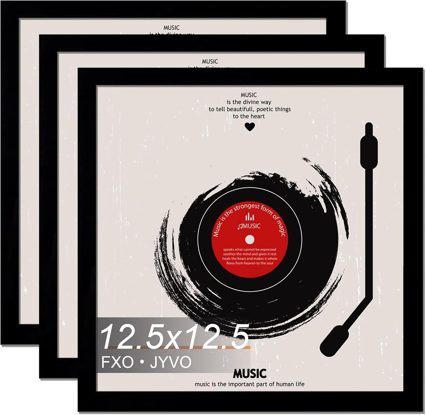 4-Pack 12.5" White Vinyl Record Frames