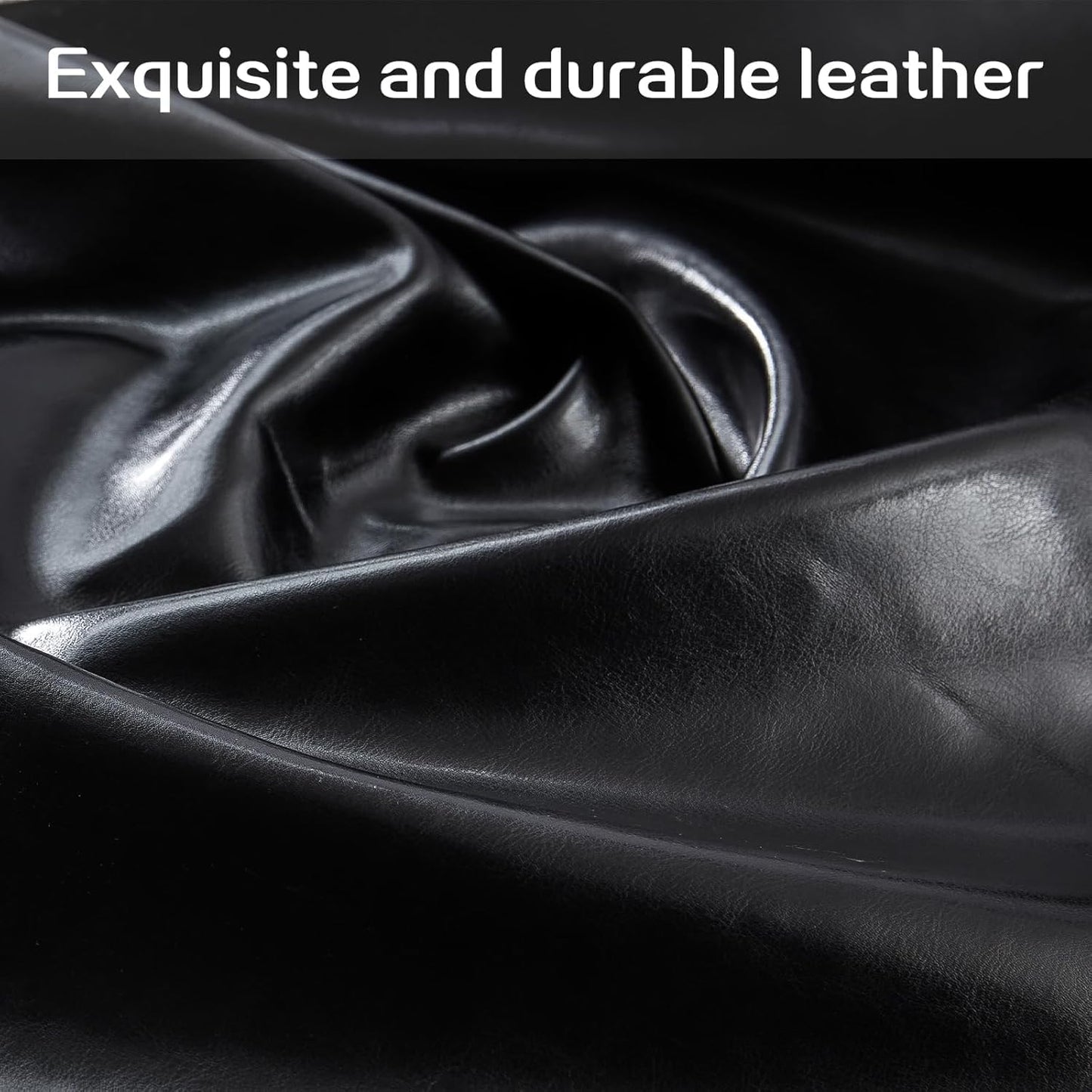 WILLOVE 79" Black Faux Leather Sofa