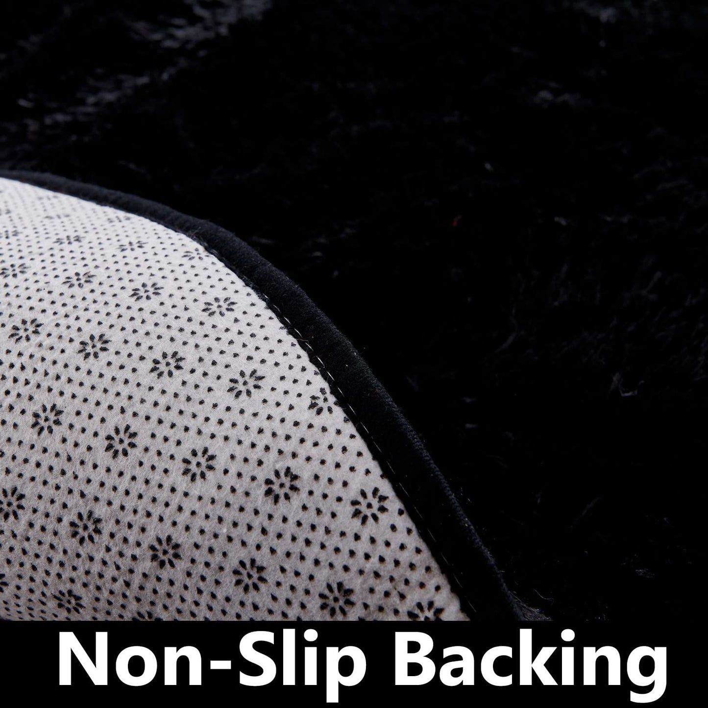 FJZFING 4x4 Light Grey Round Shag Rug