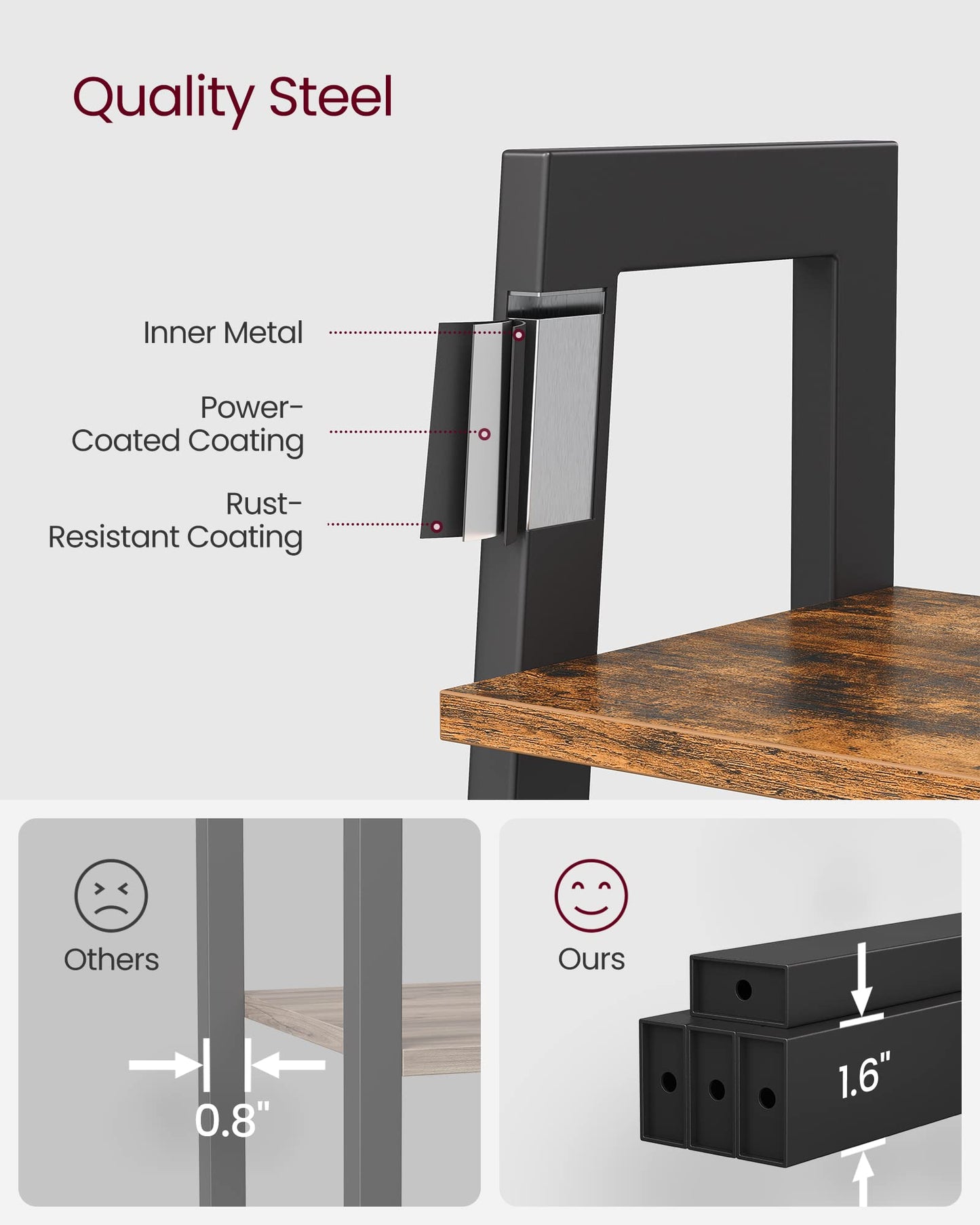 VASAGLE 5-Tier Ladder Bookshelf