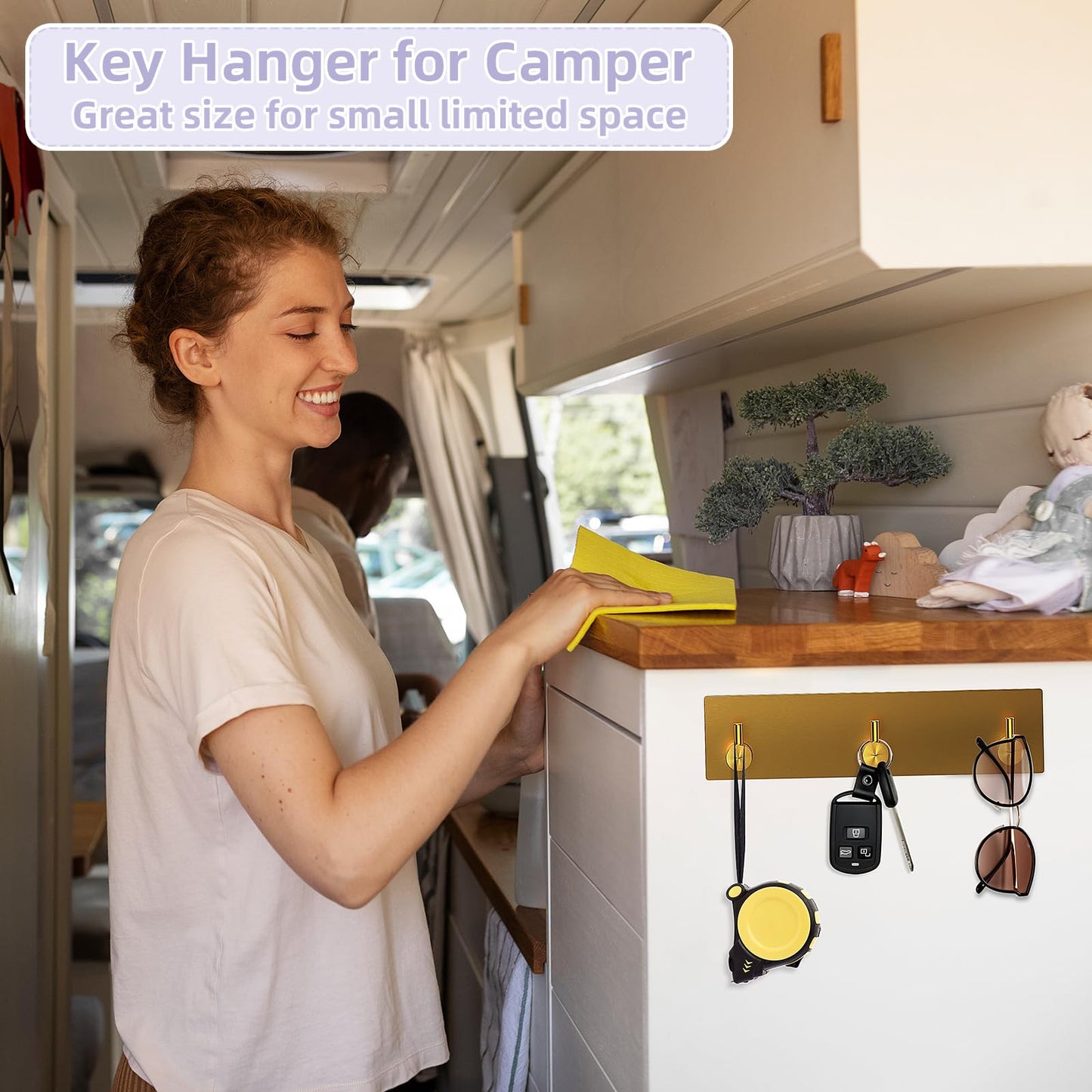 VIS'V Adhesive Wall Key Holder – Black