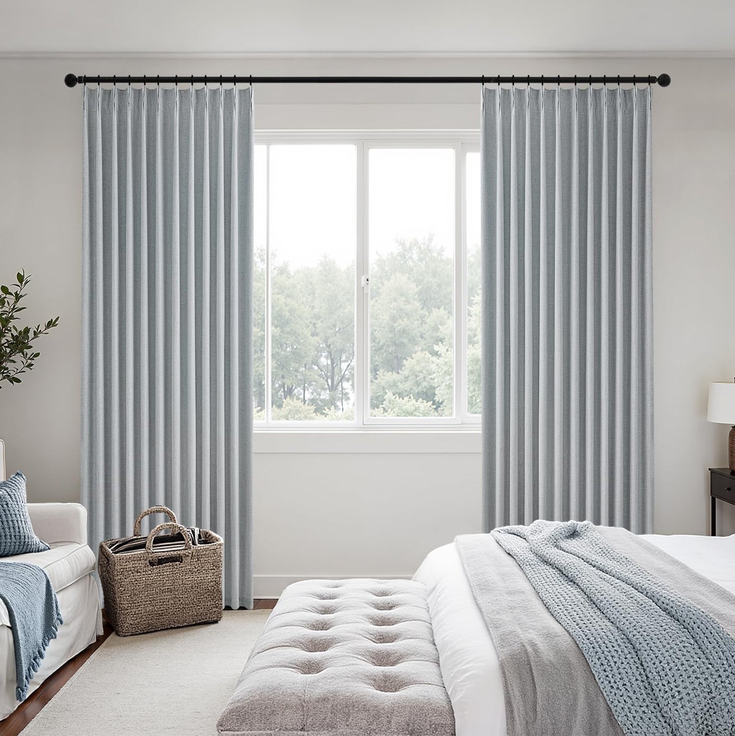 MIULEE Blackout Linen Curtains 84" – 2 Panels