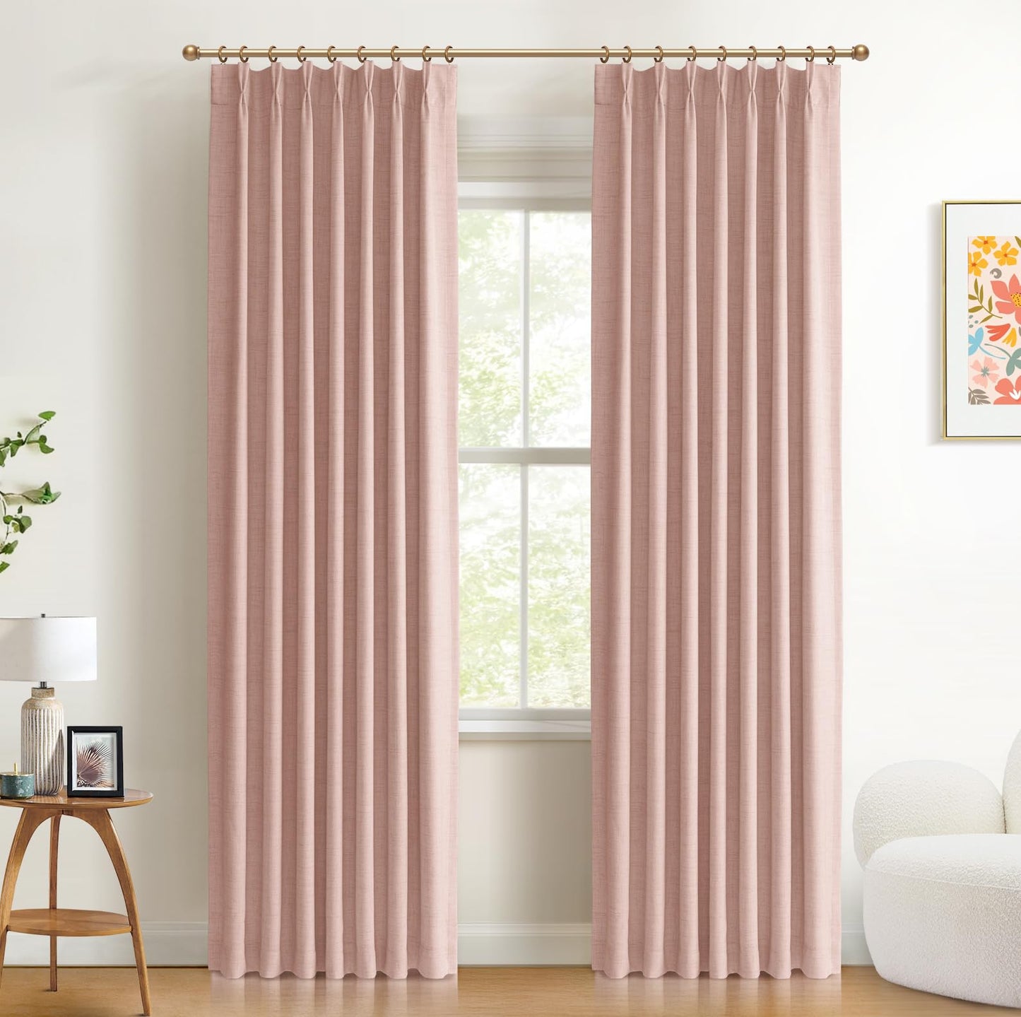 Blackout Linen Curtains 2-Pack, 90"