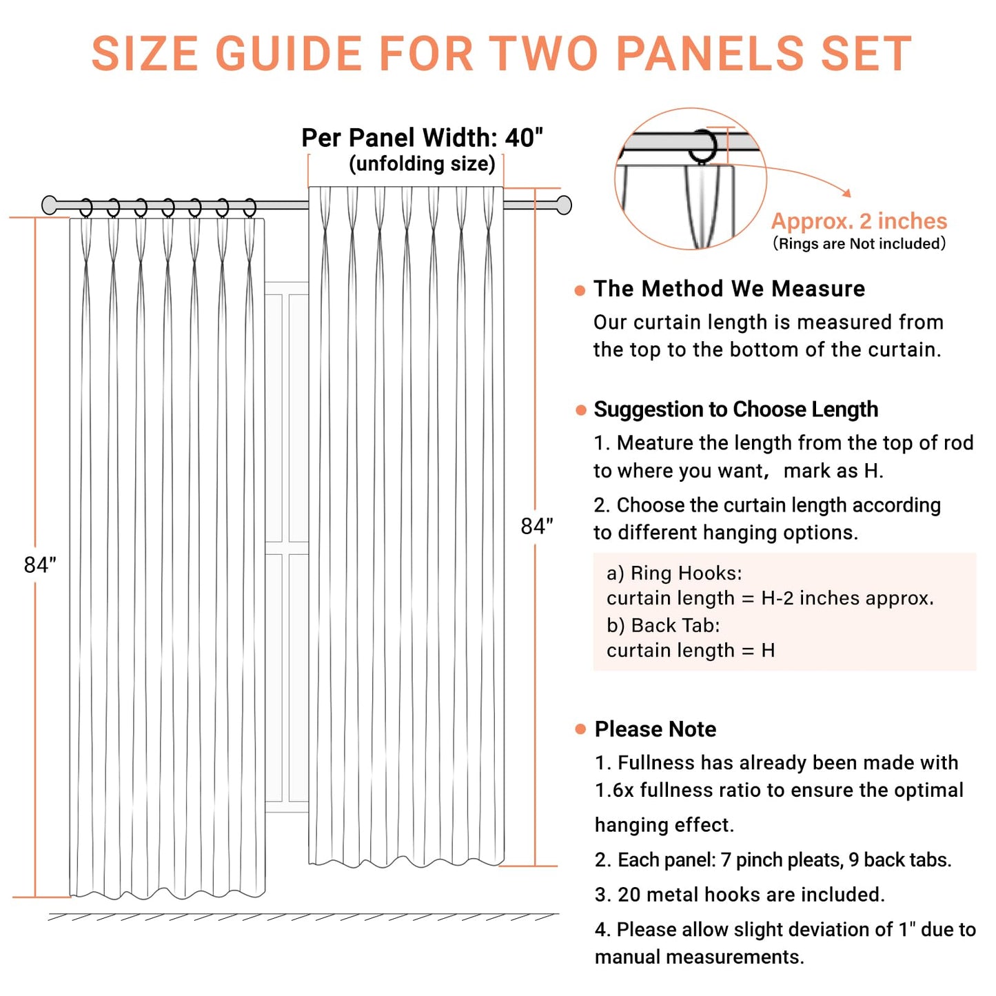 Blackout Linen Curtains 2-Pack, 90"