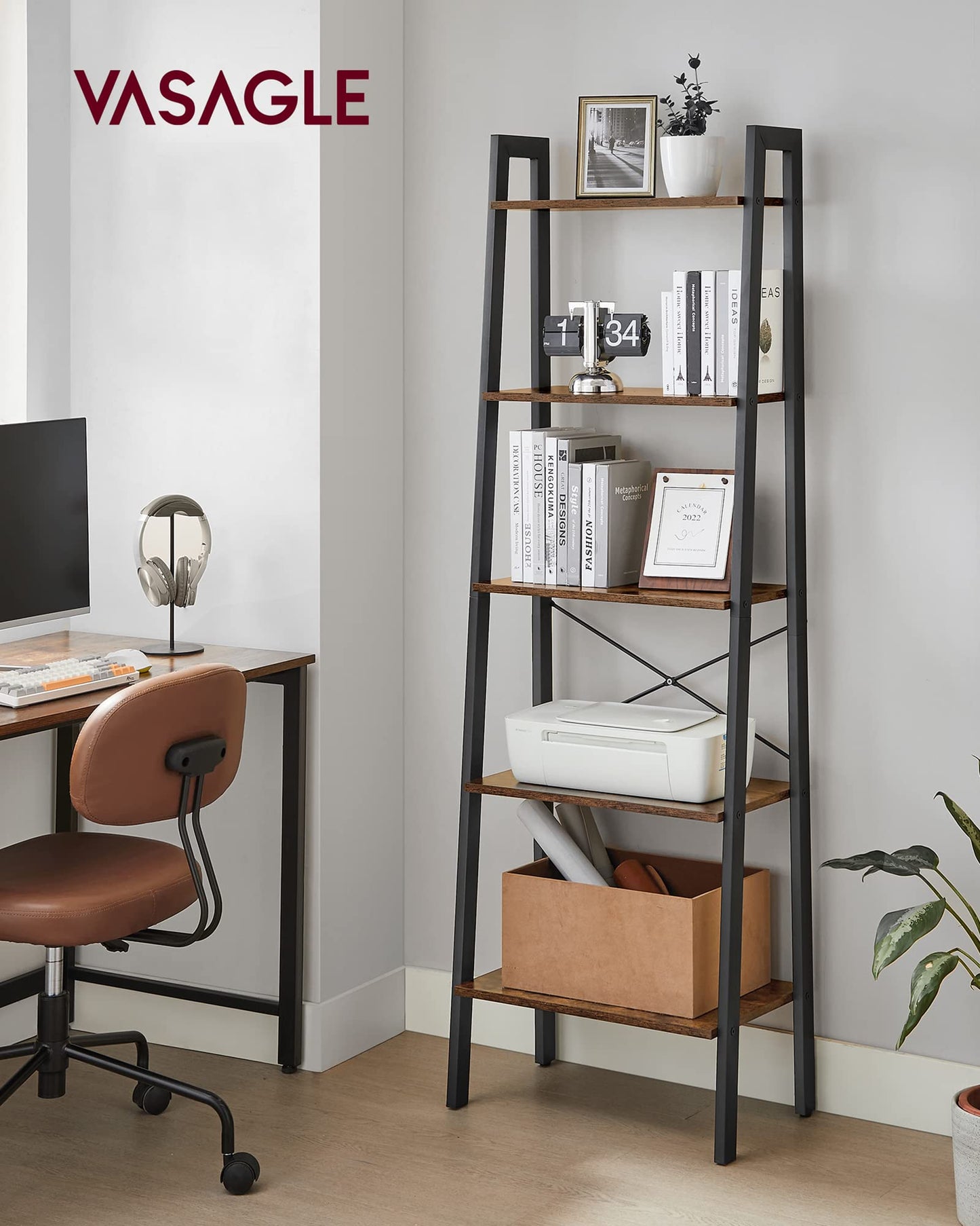 VASAGLE 5-Tier Ladder Bookshelf