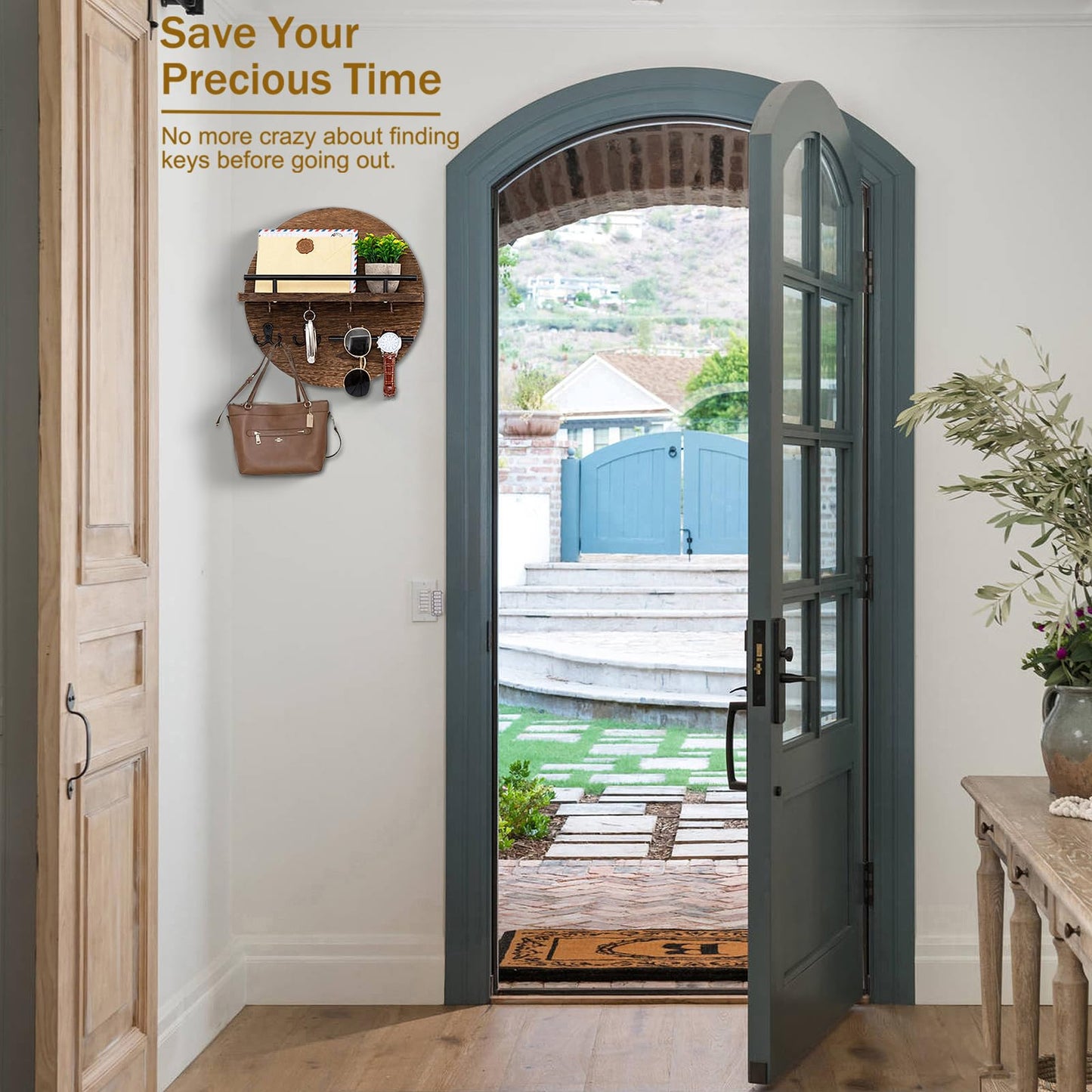 Wall Key & Mail Holder – Rustic