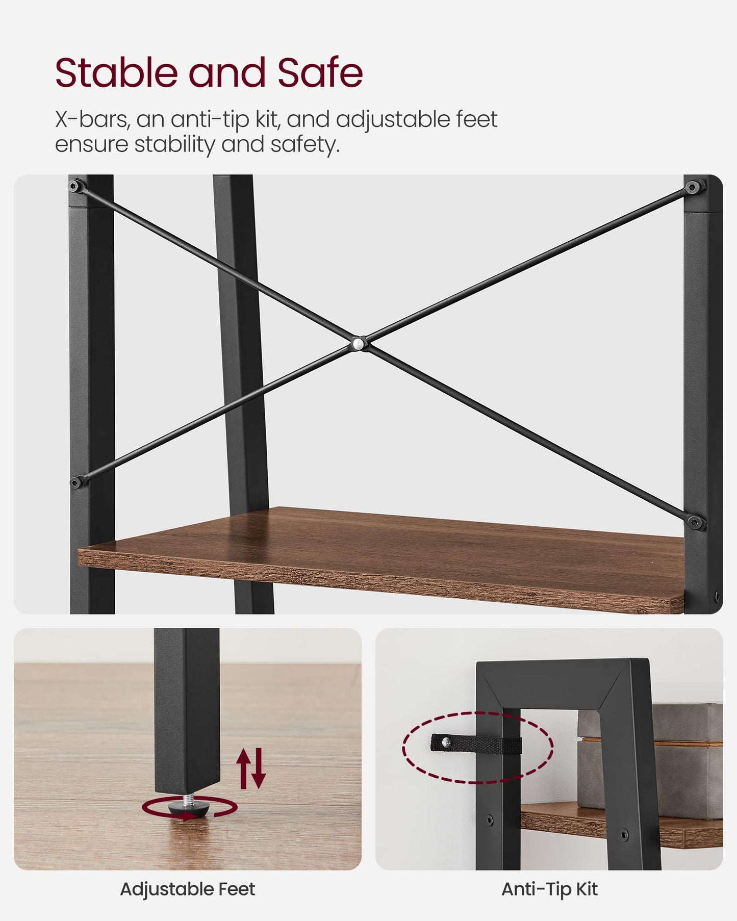 VASAGLE 5-Tier Ladder Bookshelf