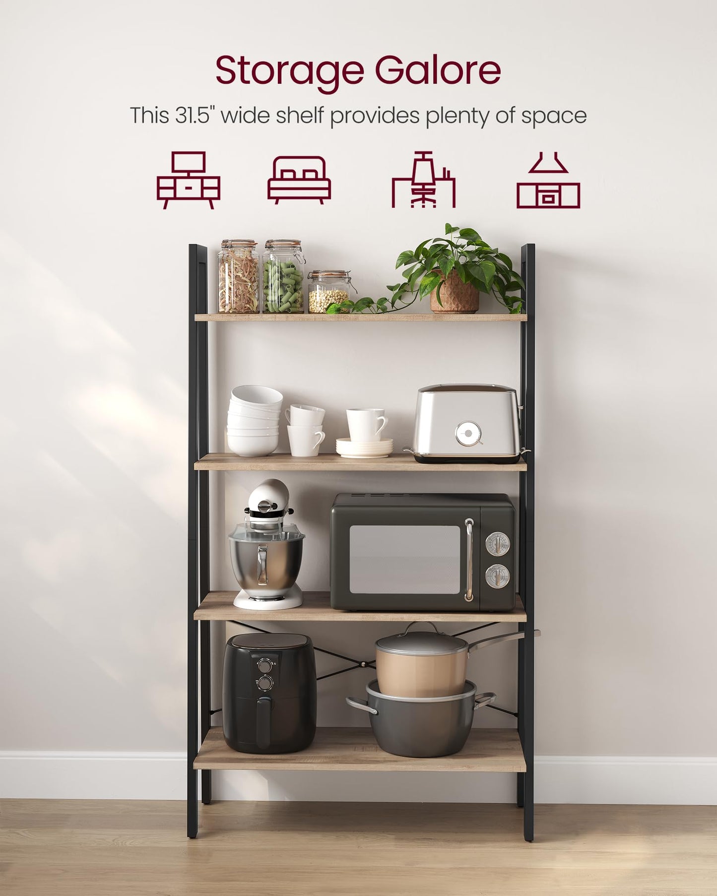 VASAGLE 5-Tier Ladder Bookshelf