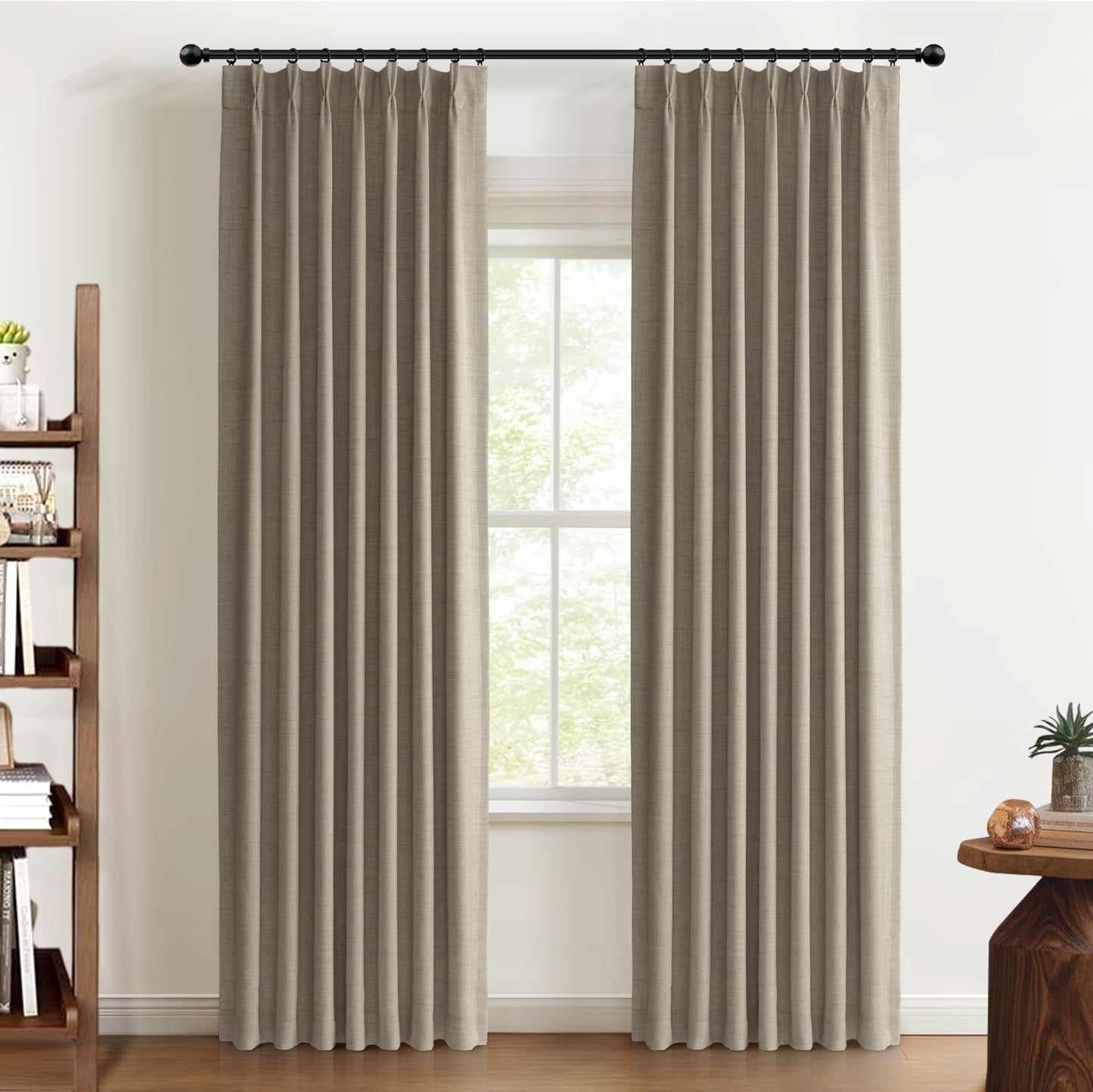Blackout Linen Curtains 2-Pack, 90"