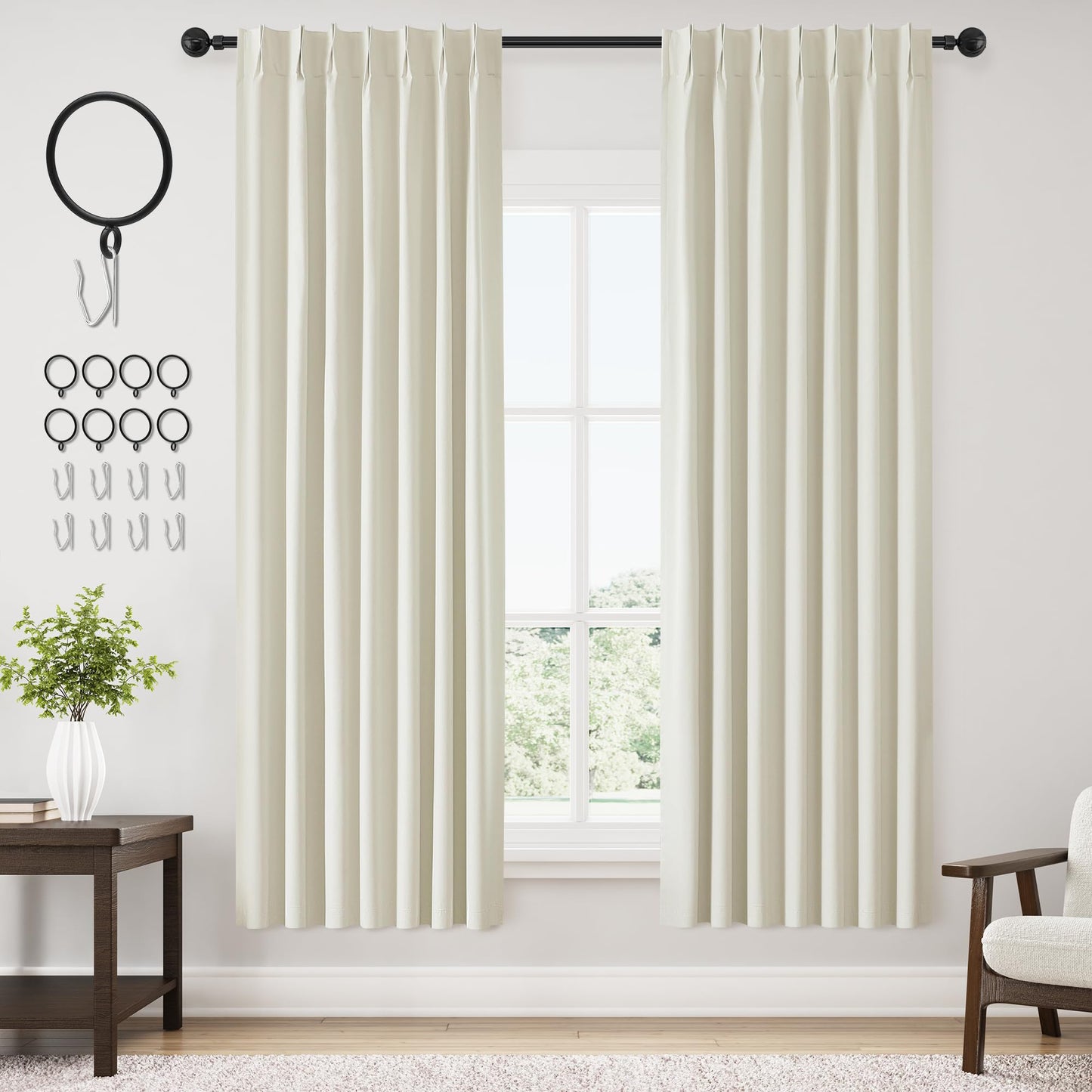 ChrisDowa Blackout Curtains 102" – 2 Panels