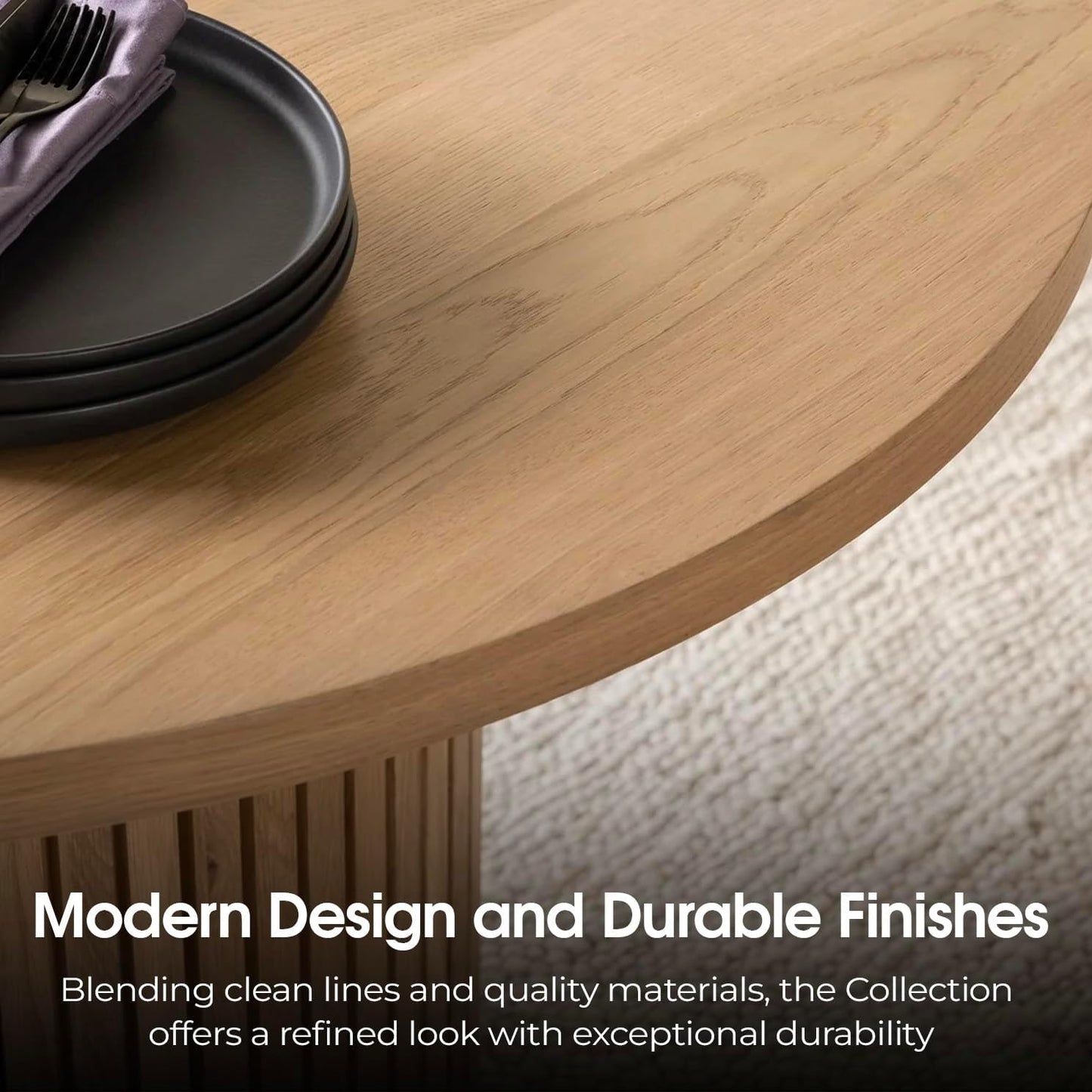 Natural Transformer Round Extendable Dining Set