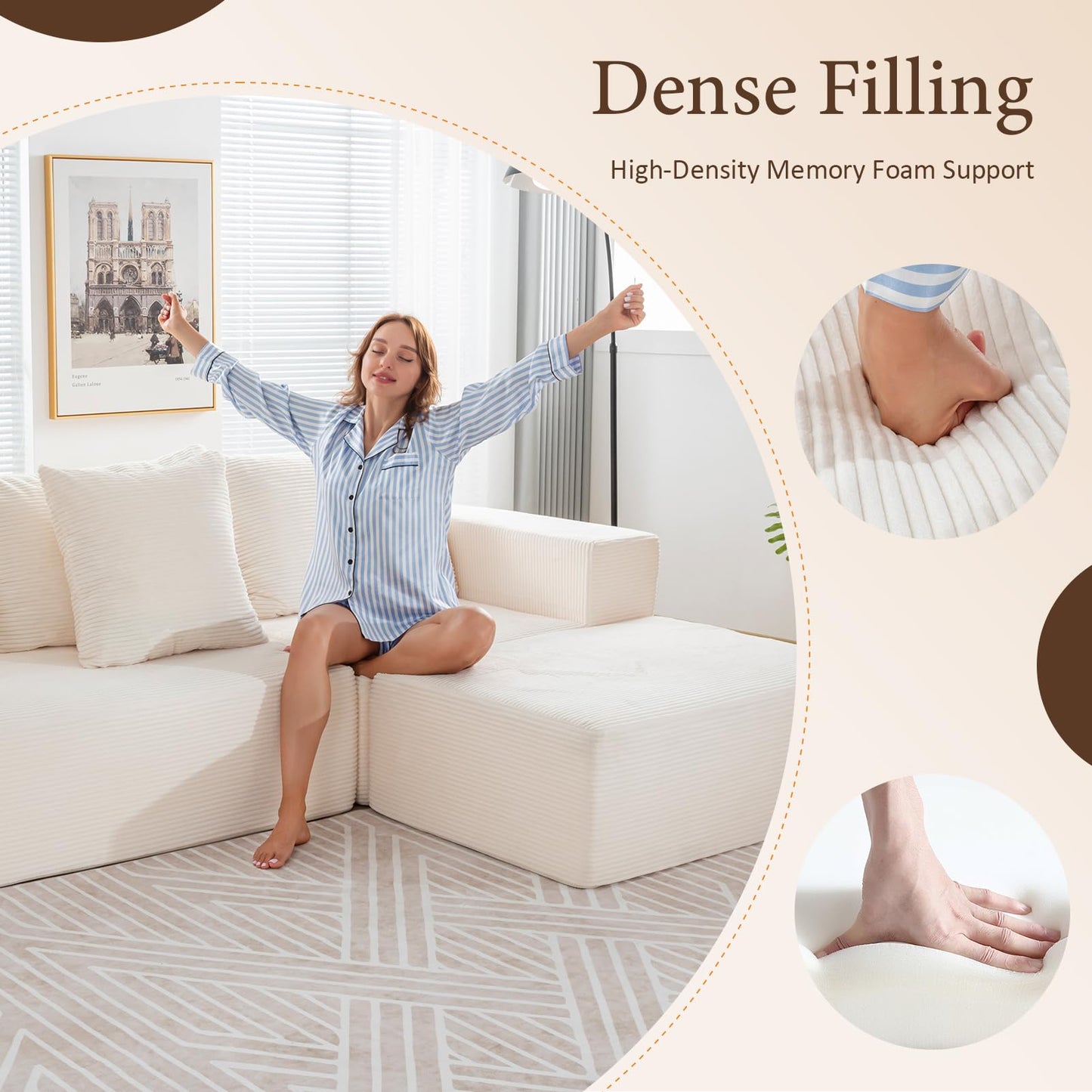 INGEROOM 108" Sectional Sofa – Dark Gray