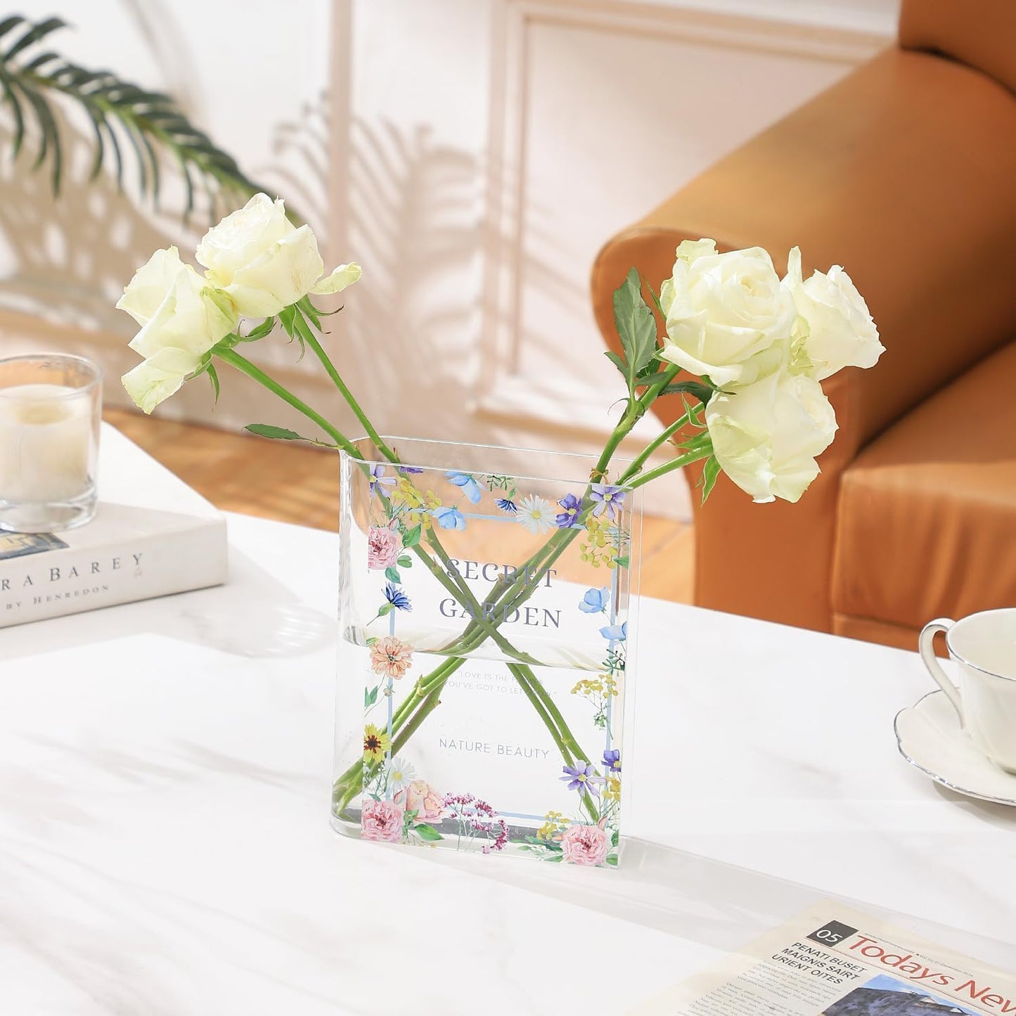 Clear 3-Piece Acrylic Book Vase Set
