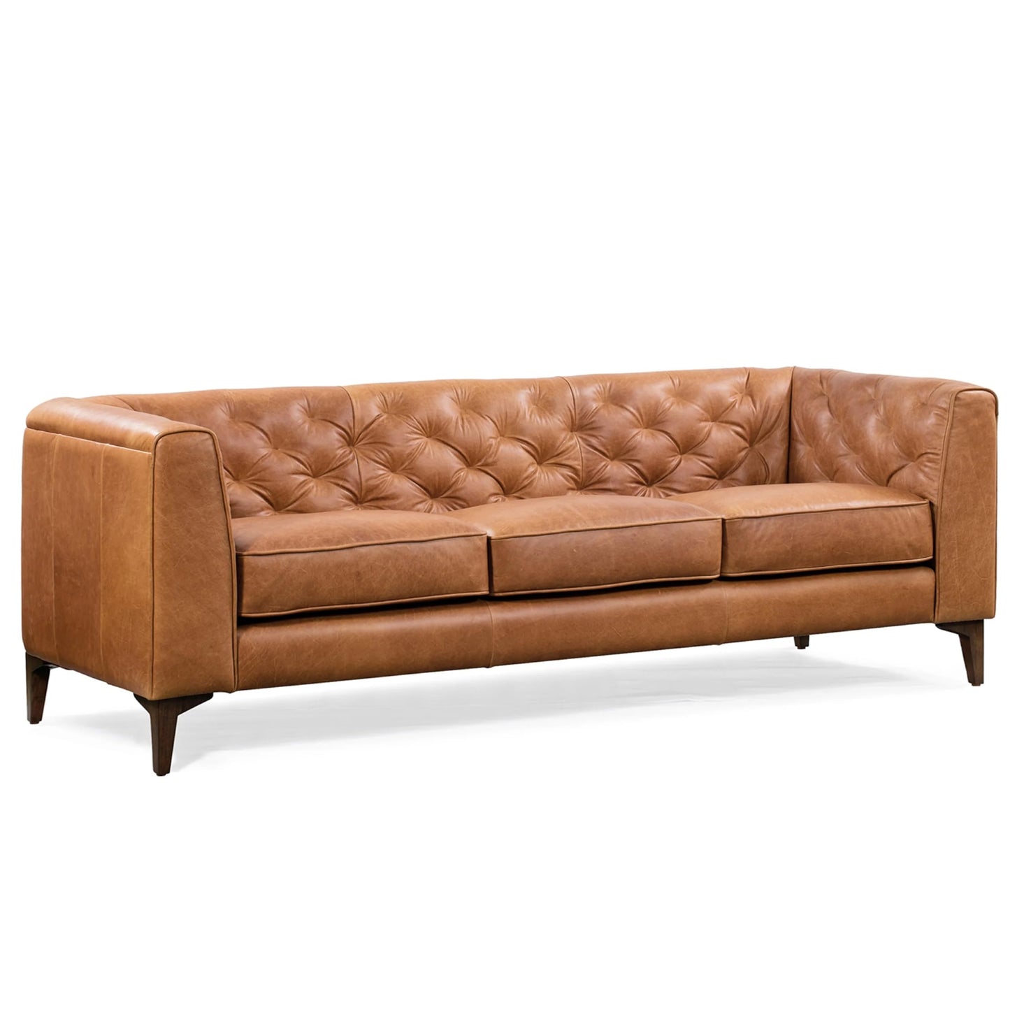 POLY & BARK 74" Leather Sofa – Cognac Tan