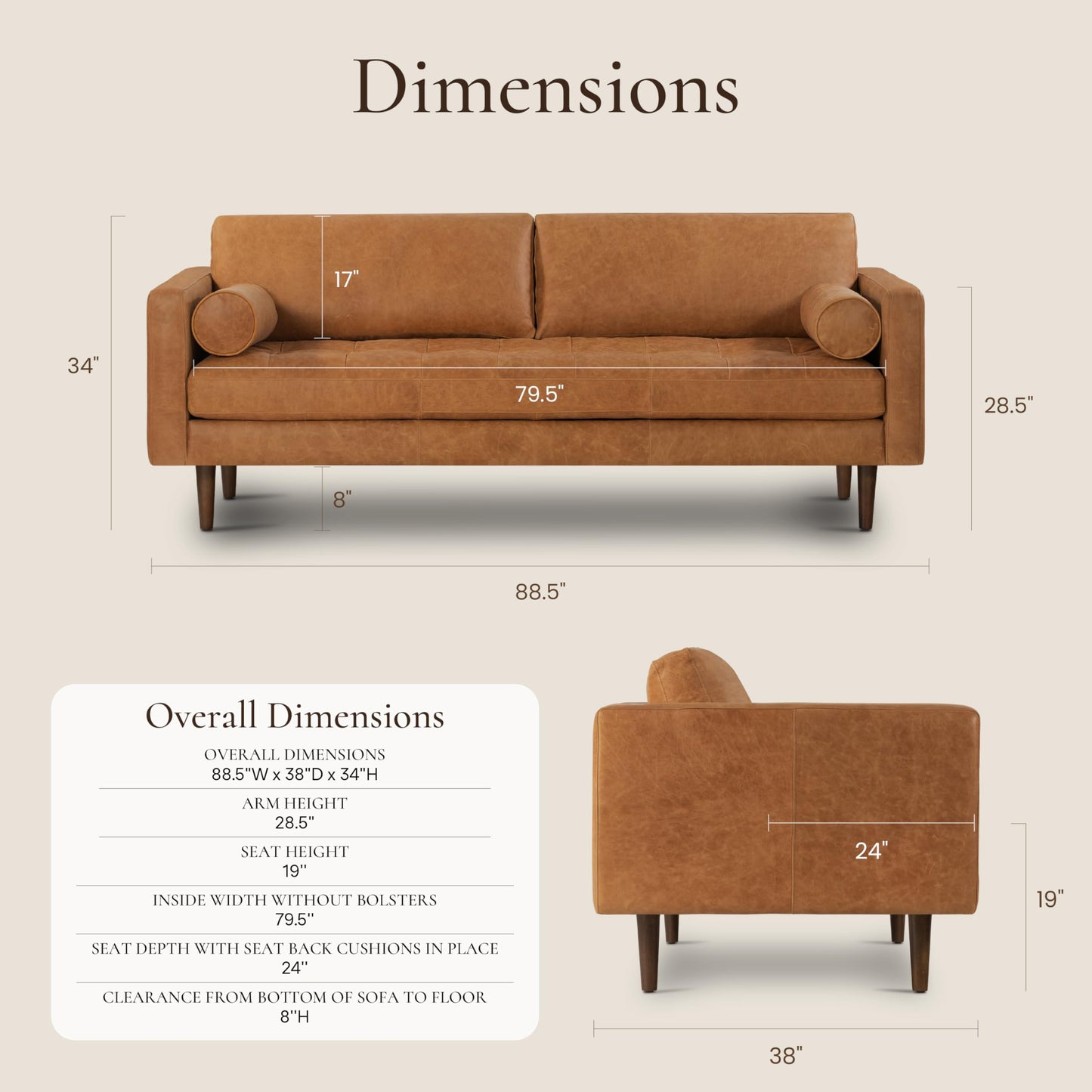 Poly & Bark Napa Leather Couch