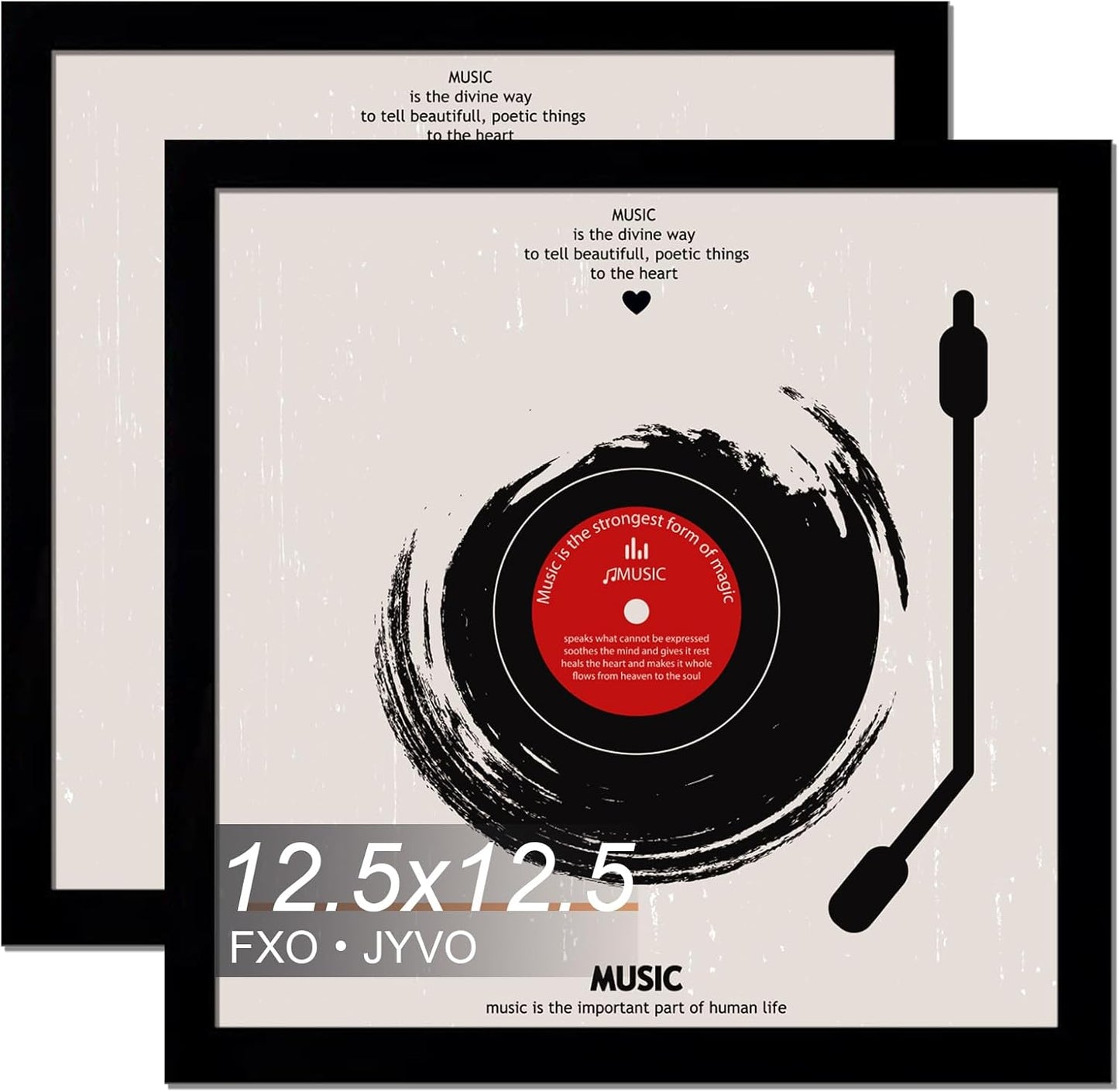 4-Pack 12.5" White Vinyl Record Frames