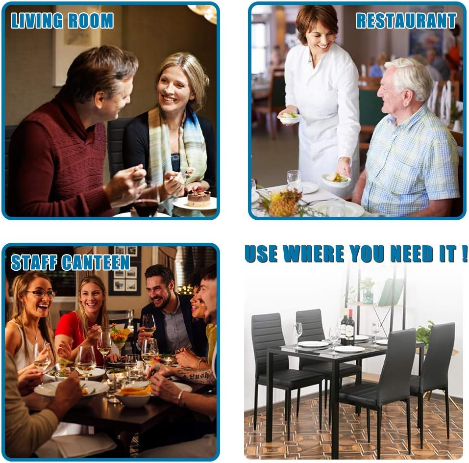 FDW 5-Piece Black Dining Set